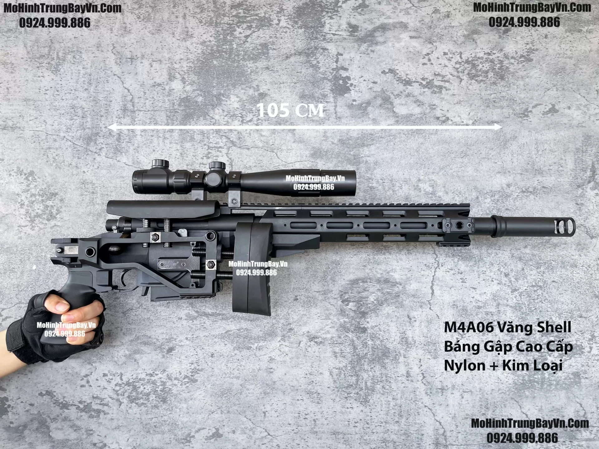 Súng Sniper M4A06 Văng Shell Cao Cấp Báng Gập Kim Loại Full Phụ Kiện Cực Chất
