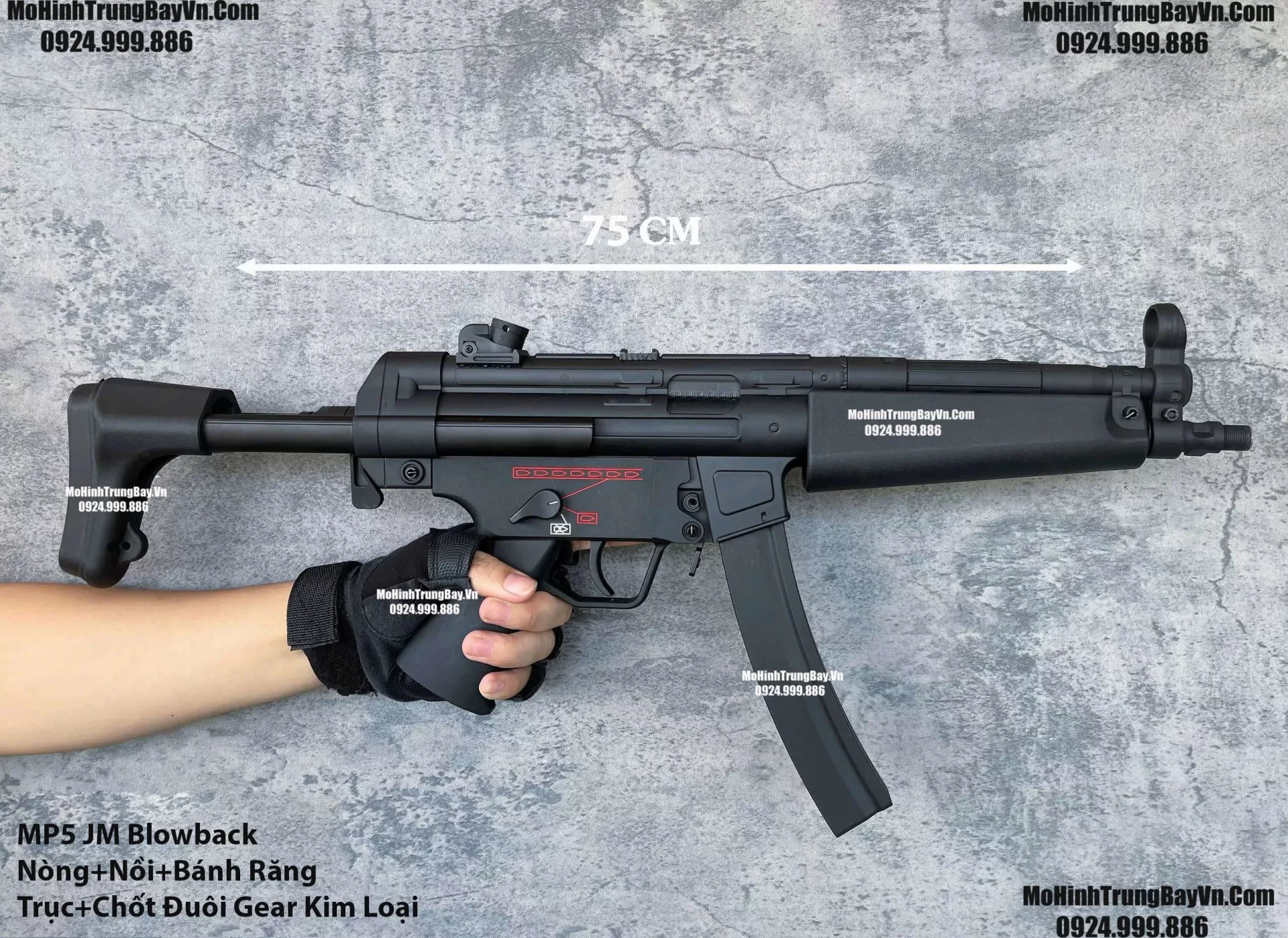 HÀNG XỊN Súng Đạn Thạch SMG Mp5 Jiming V2.0 Blowback Bánh Răng Kim Loại Cực Mạnh Sấy Nhanh