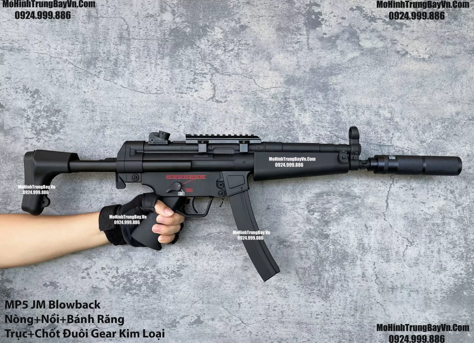 HÀNG XỊN Súng Đạn Thạch SMG Mp5 Jiming V2.0 Blowback Bánh Răng Kim Loại Cực Mạnh Sấy Nhanh