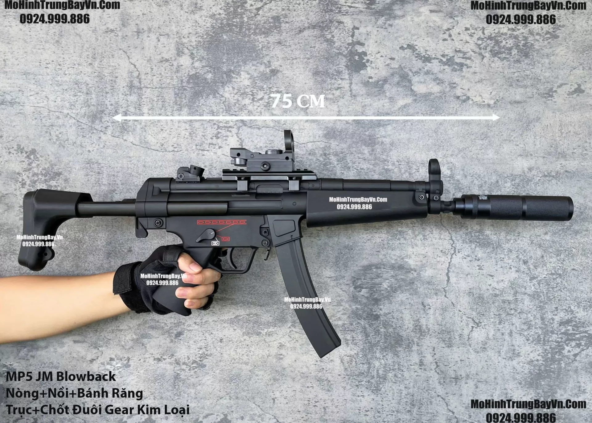 HÀNG XỊN Súng Đạn Thạch SMG Mp5 Jiming V2.0 Blowback Bánh Răng Kim Loại Cực Mạnh Sấy Nhanh