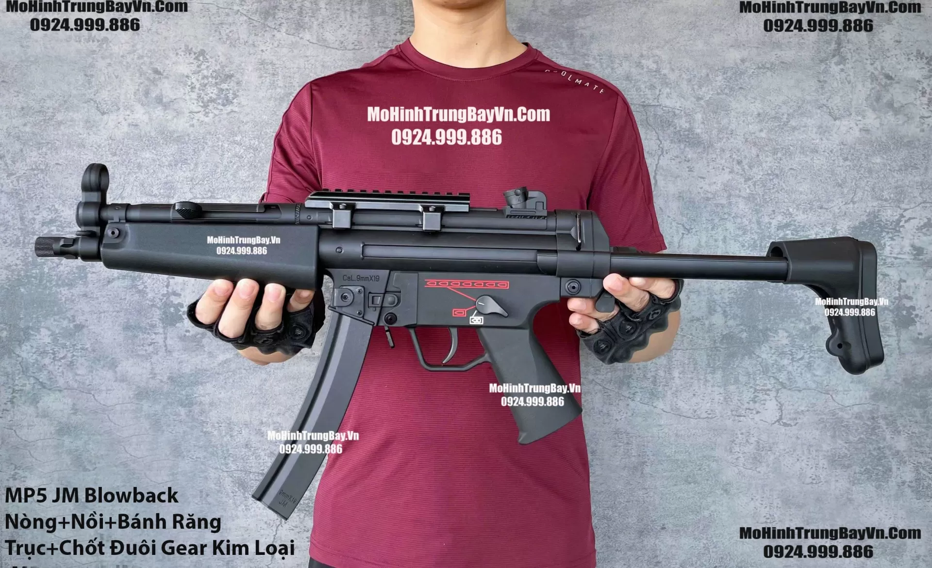 HÀNG XỊN Súng Đạn Thạch SMG Mp5 Jiming V2.0 Blowback Bánh Răng Kim Loại Cực Mạnh Sấy Nhanh