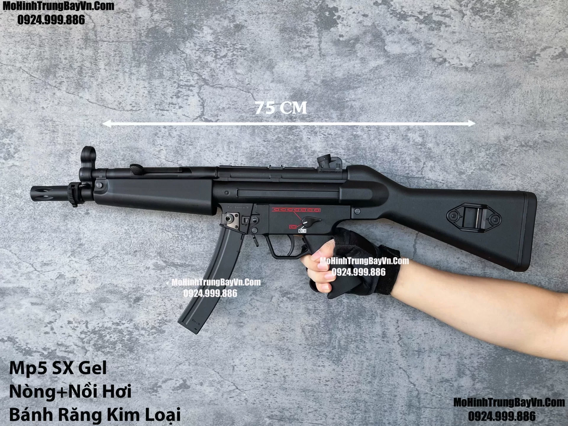 Súng Đạn Thạch SMG Mp5SD Shunxin Blowback  Bánh Răng Kim Loại  Sấy Nhanh MP5k MP5 Mp5