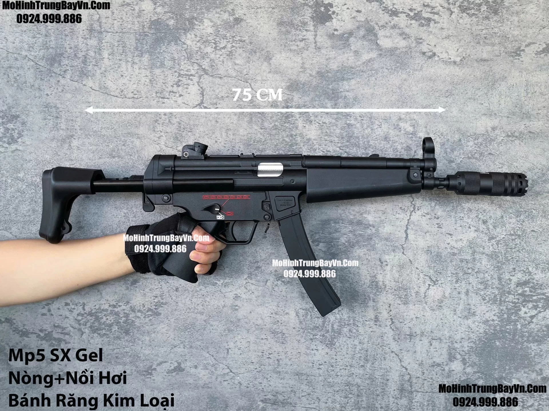 Súng Đạn Thạch SMG Mp5 Shunxin Blowback  Bánh Răng Kim Loại  Sấy Nhanh MP5k MP5SD