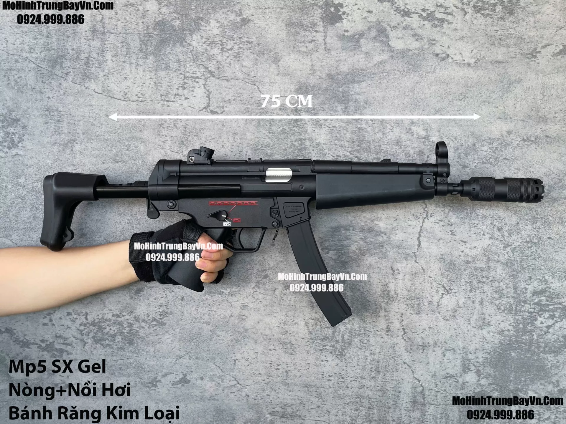 Súng Đạn Thạch SMG Mp5 Shunxin Blowback  Bánh Răng Kim Loại  Sấy Nhanh MP5k MP5SD
