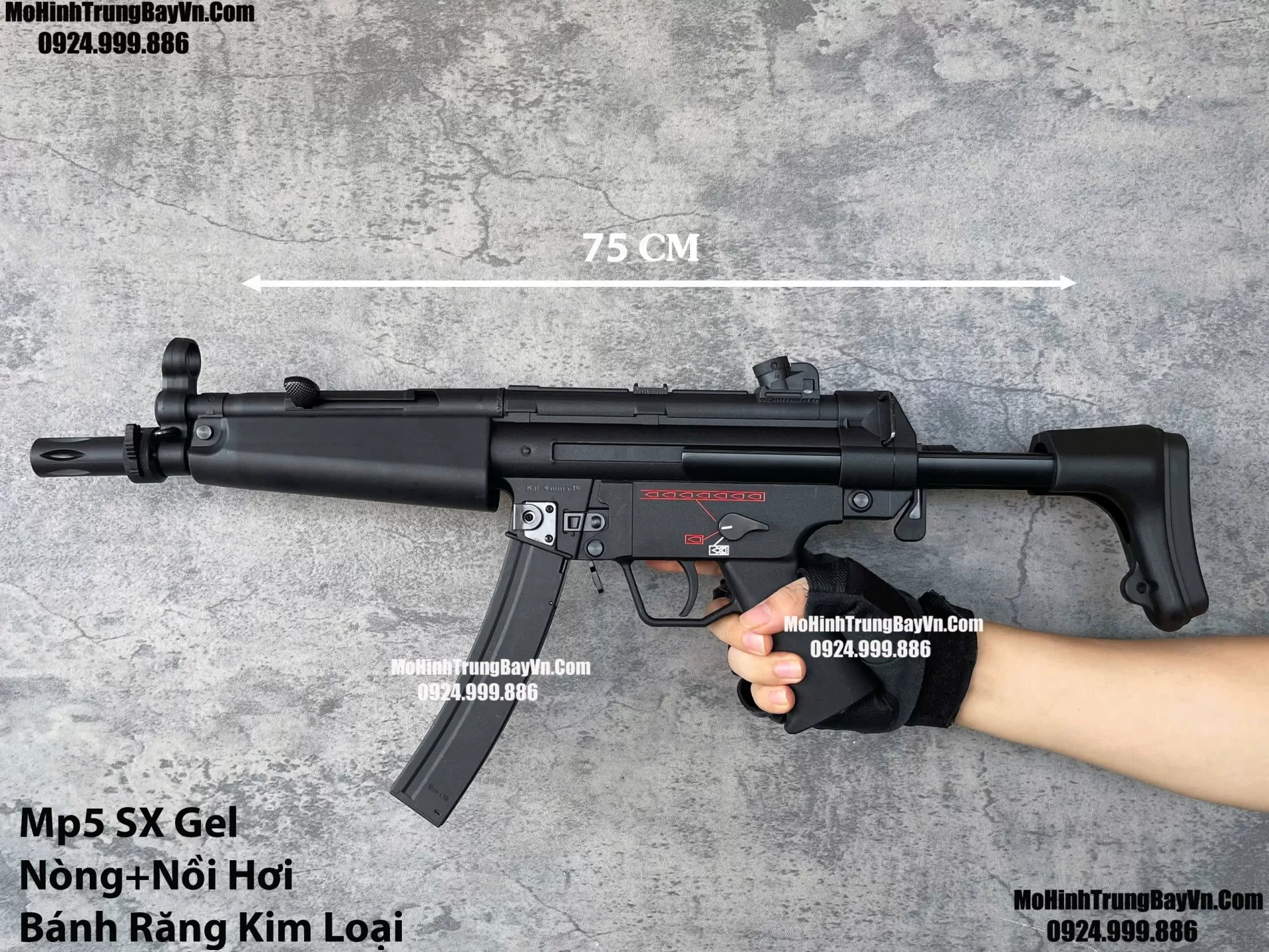 Súng Đạn Thạch SMG Mp5 Shunxin Blowback  Bánh Răng Kim Loại  Sấy Nhanh MP5k MP5SD