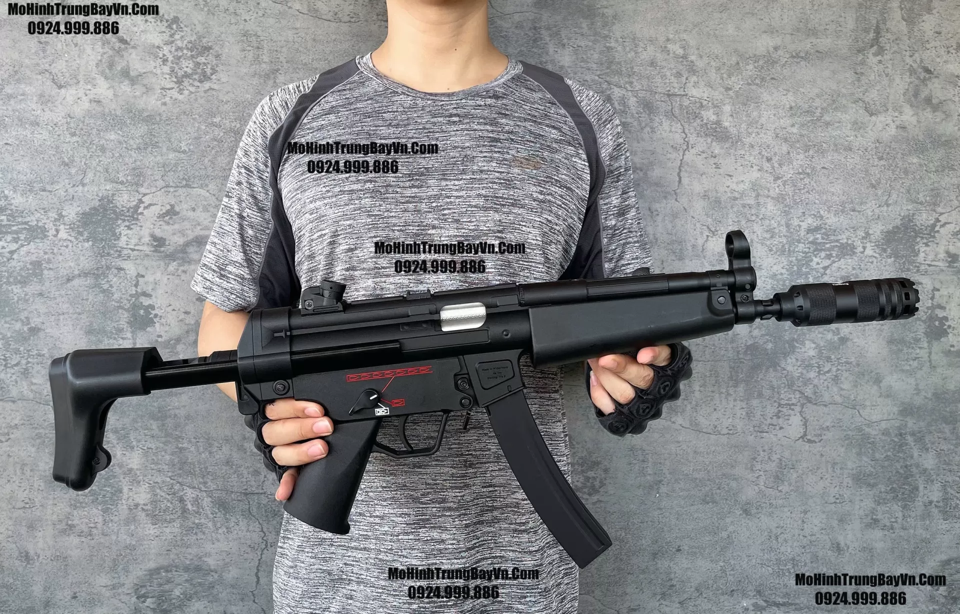 Súng Đạn Thạch SMG Mp5 Shunxin Blowback  Bánh Răng Kim Loại  Sấy Nhanh MP5k MP5SD