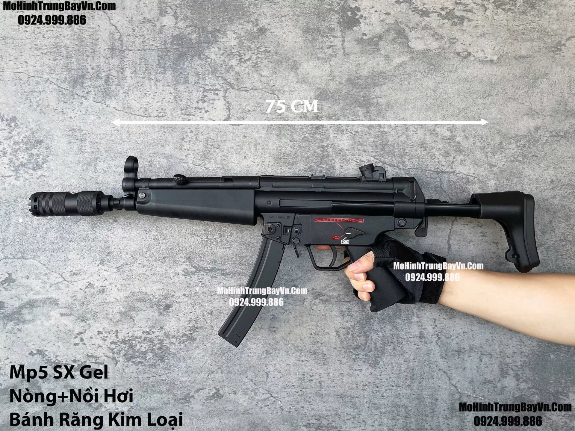 Súng Đạn Thạch SMG Mp5 Shunxin Blowback  Bánh Răng Kim Loại  Sấy Nhanh MP5k MP5SD