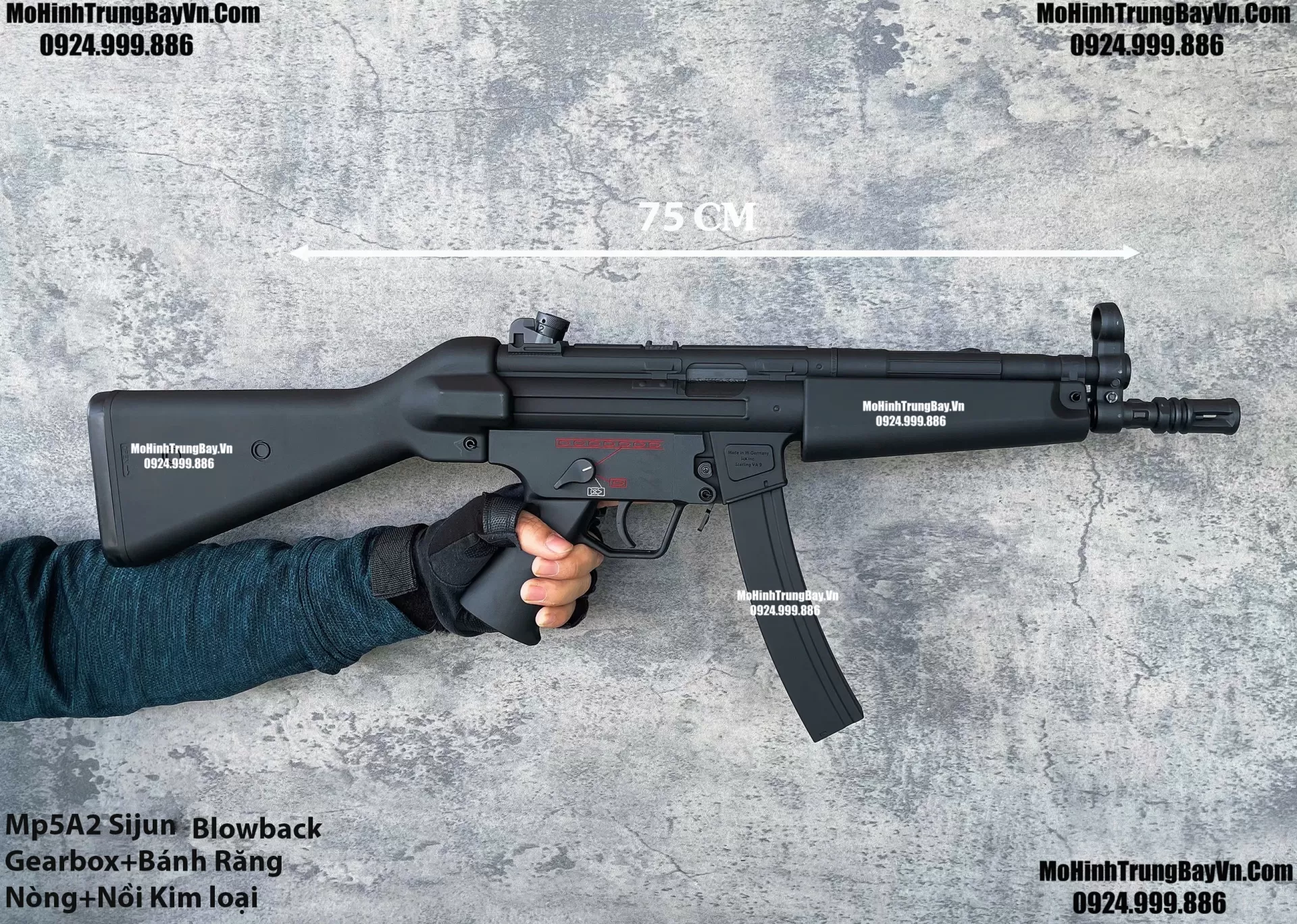 HÀNG XỊN Súng Đạn Thạch SMG Mp5A2 SIJUN Blowback  Bánh Răng Kim Loại  Sấy Nhanh MP5