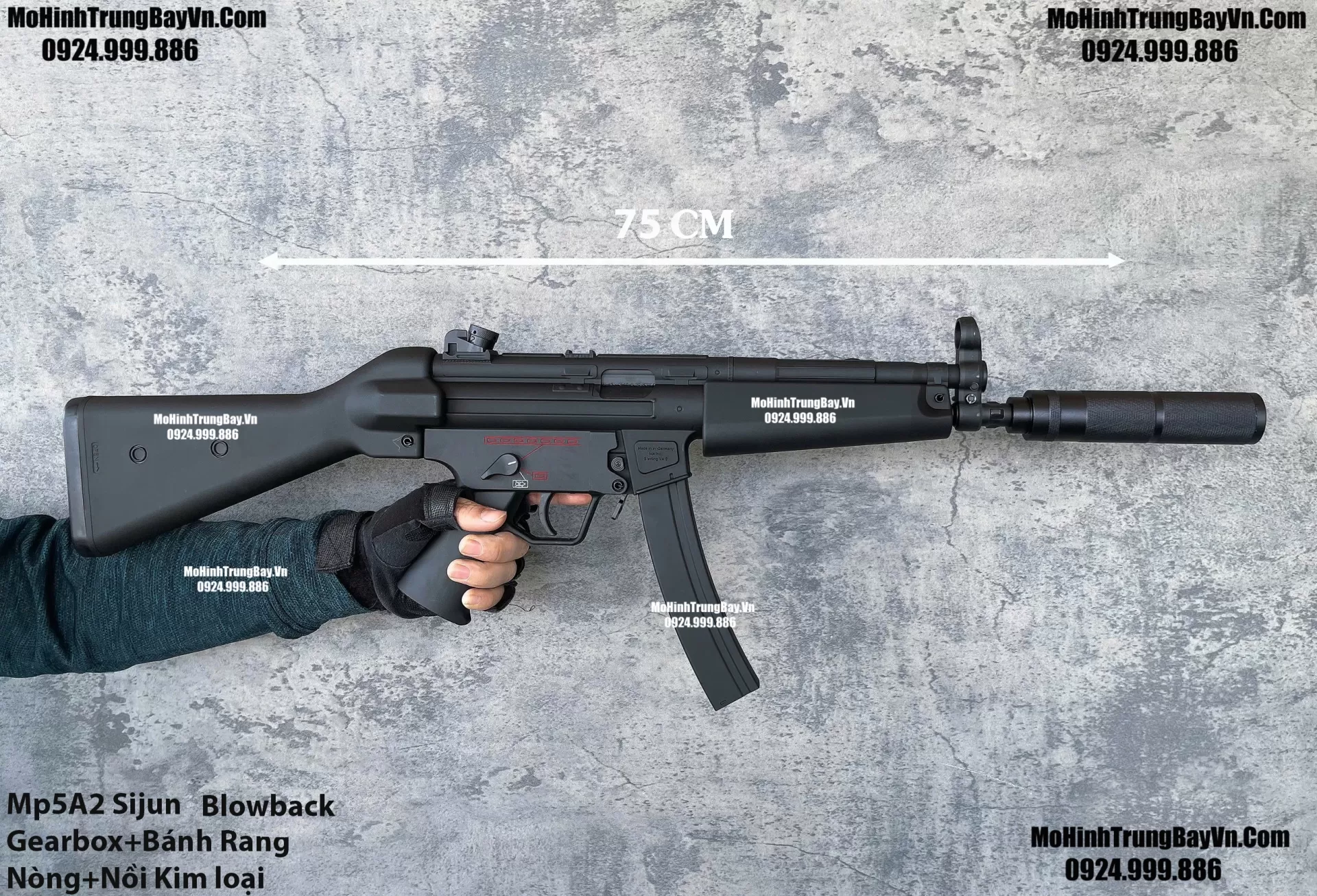 HÀNG XỊN Súng Đạn Thạch SMG Mp5A2 SIJUN Blowback  Bánh Răng Kim Loại  Sấy Nhanh MP5