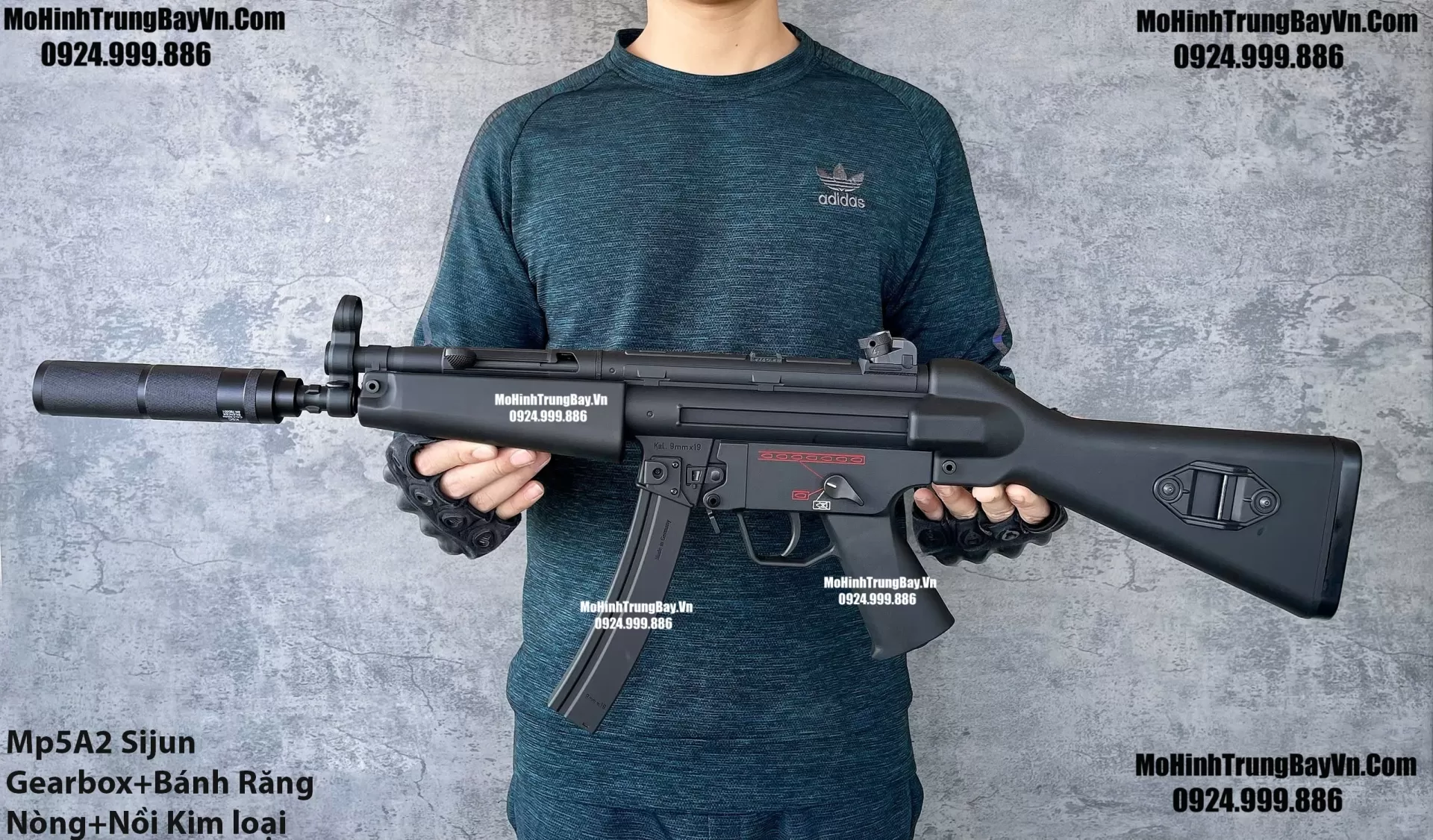HÀNG XỊN Súng Đạn Thạch SMG Mp5A2 SIJUN Blowback  Bánh Răng Kim Loại  Sấy Nhanh MP5