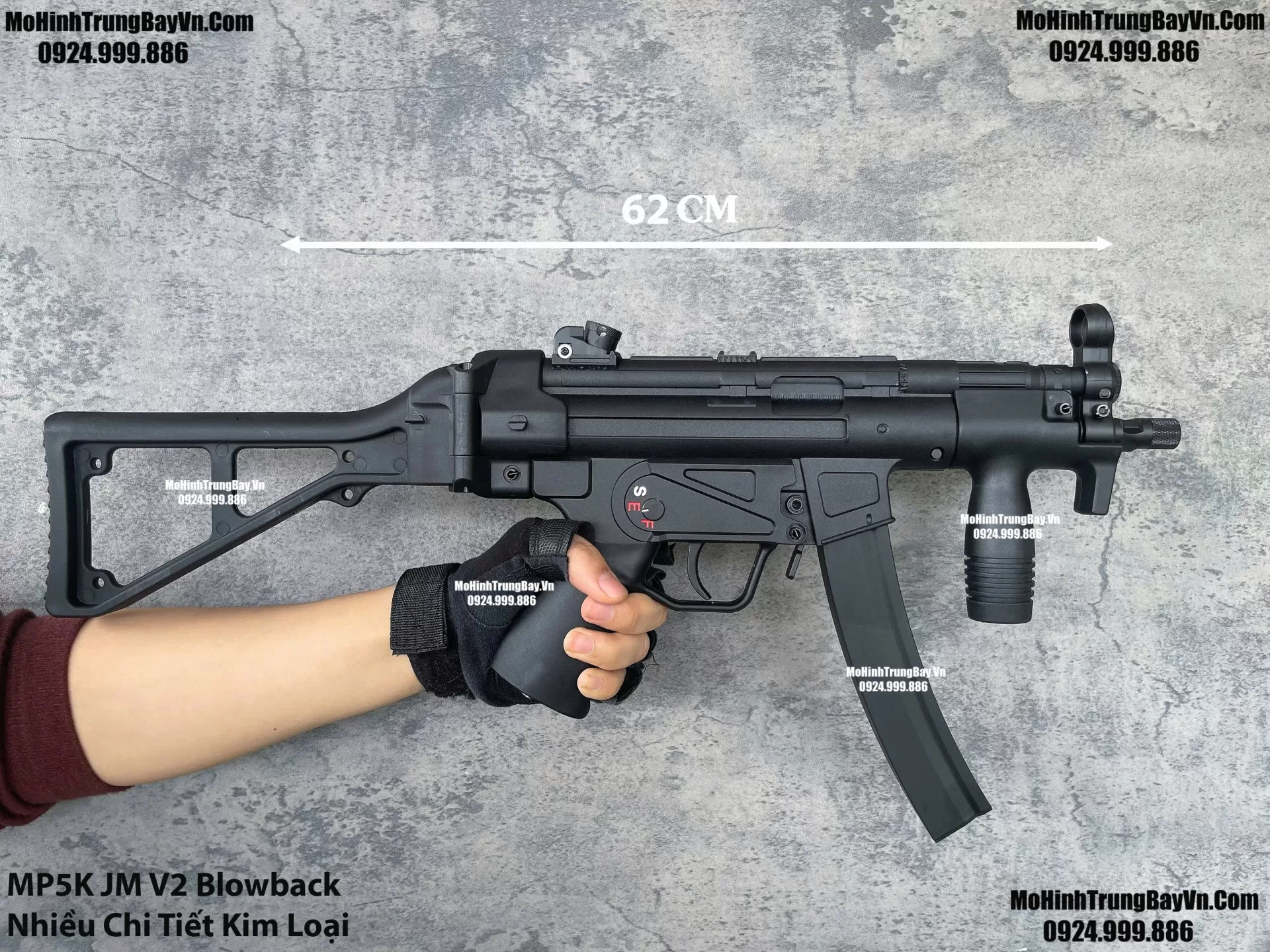 Súng Đạn Thạch SMG Mp5K Jiming V2.0 Blowback Bánh Răng Kim Loại Cực Mạnh Sấy Nhanh Mp5