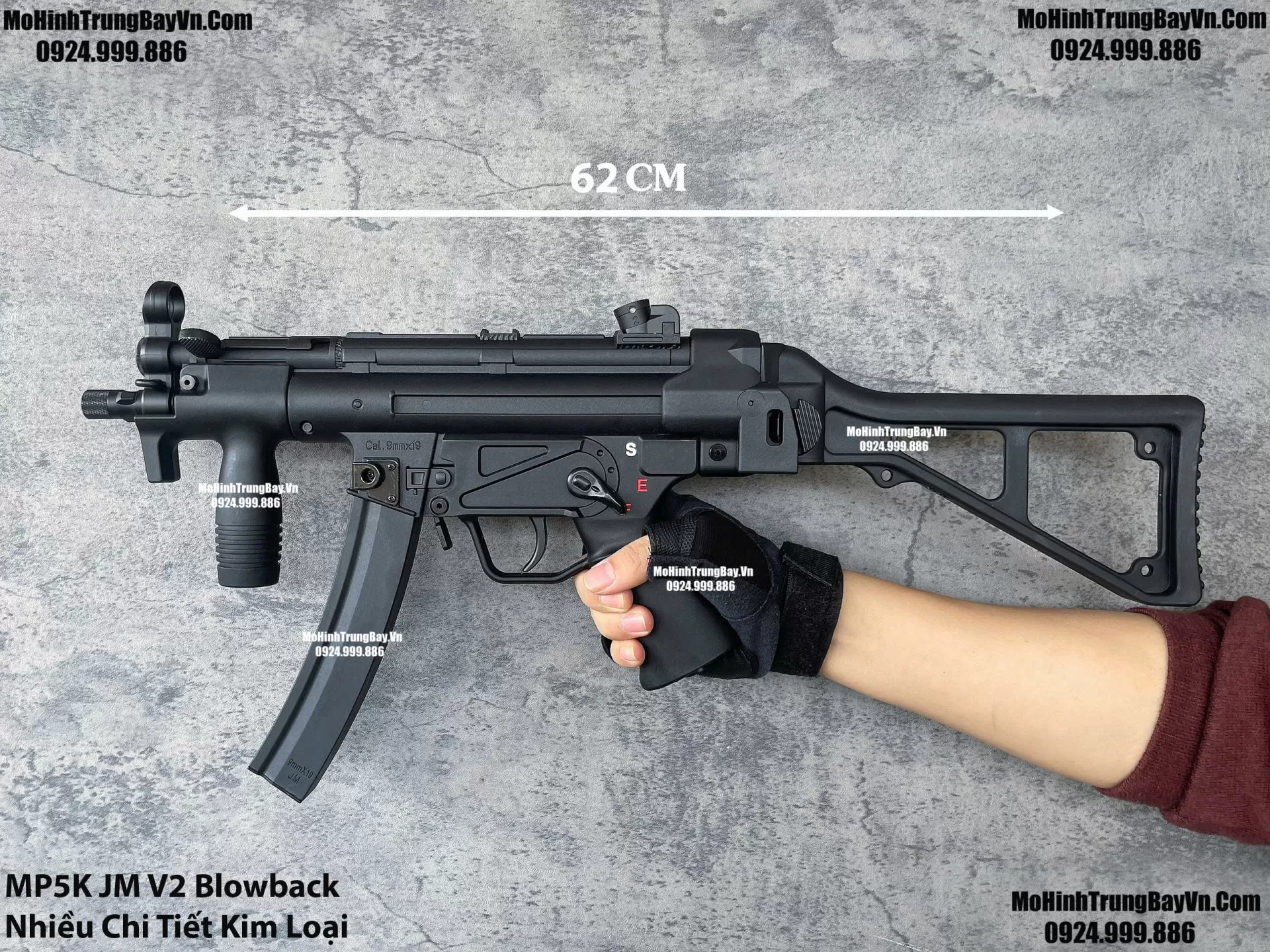 Súng Đạn Thạch SMG Mp5K Jiming V2.0 Blowback Bánh Răng Kim Loại Cực Mạnh Sấy Nhanh Mp5