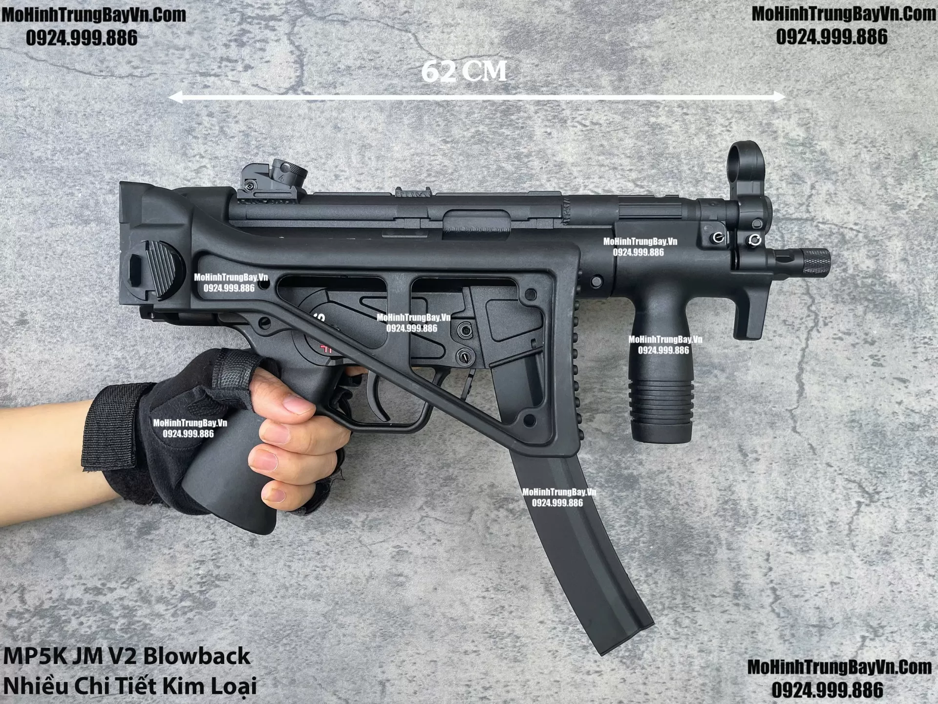 Súng Đạn Thạch SMG Mp5K Jiming V2.0 Blowback Bánh Răng Kim Loại Cực Mạnh Sấy Nhanh Mp5