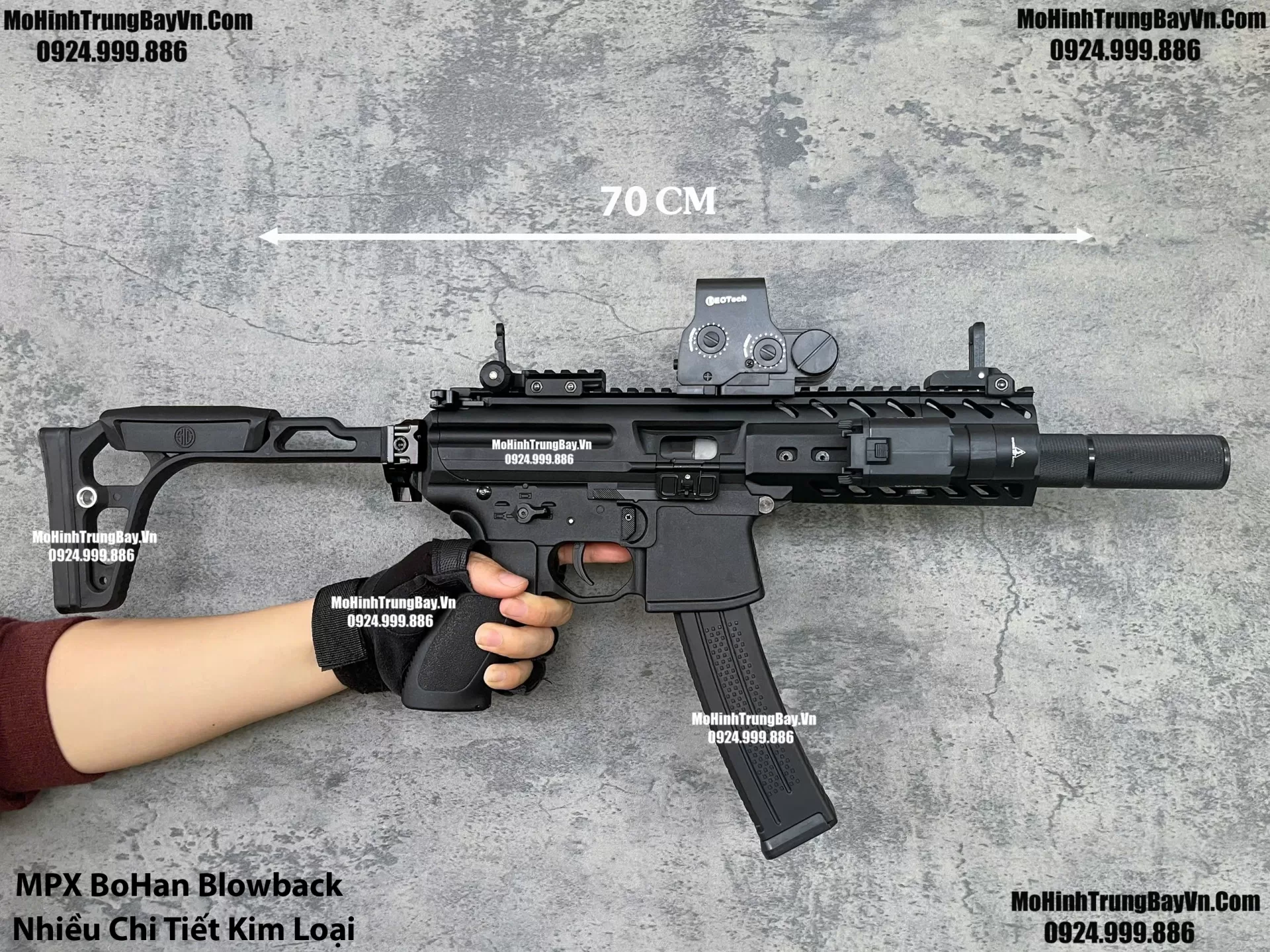 Súng Đạn Thạch SIG MPX 2.0 Báng Gập Blowback Nhiều Chi Tiết Kim Loại