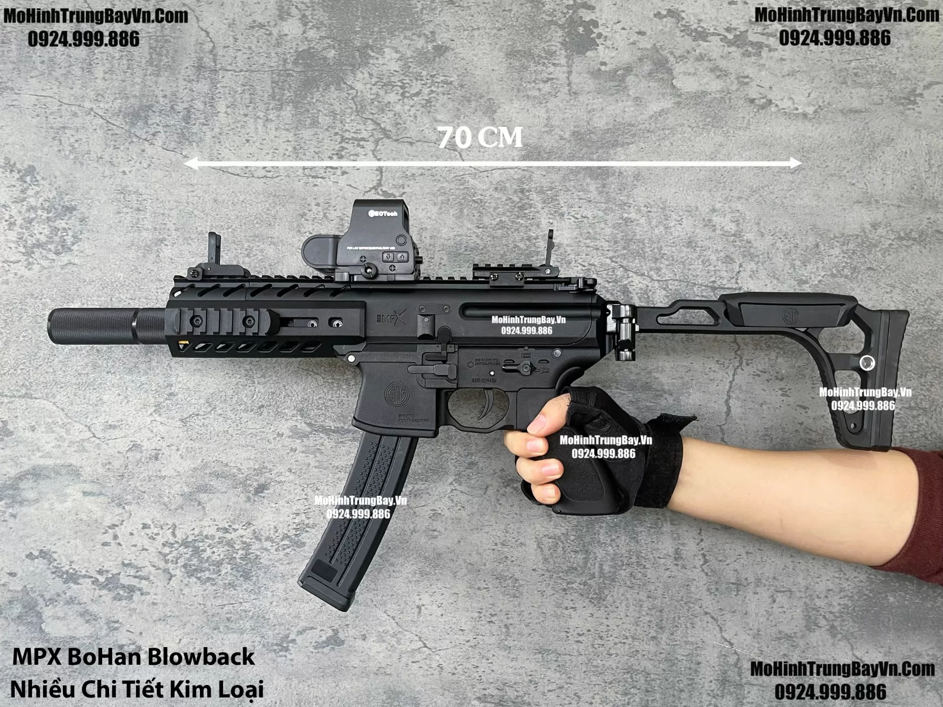 Súng Đạn Thạch SIG MPX 2.0 Báng Gập Blowback Nhiều Chi Tiết Kim Loại