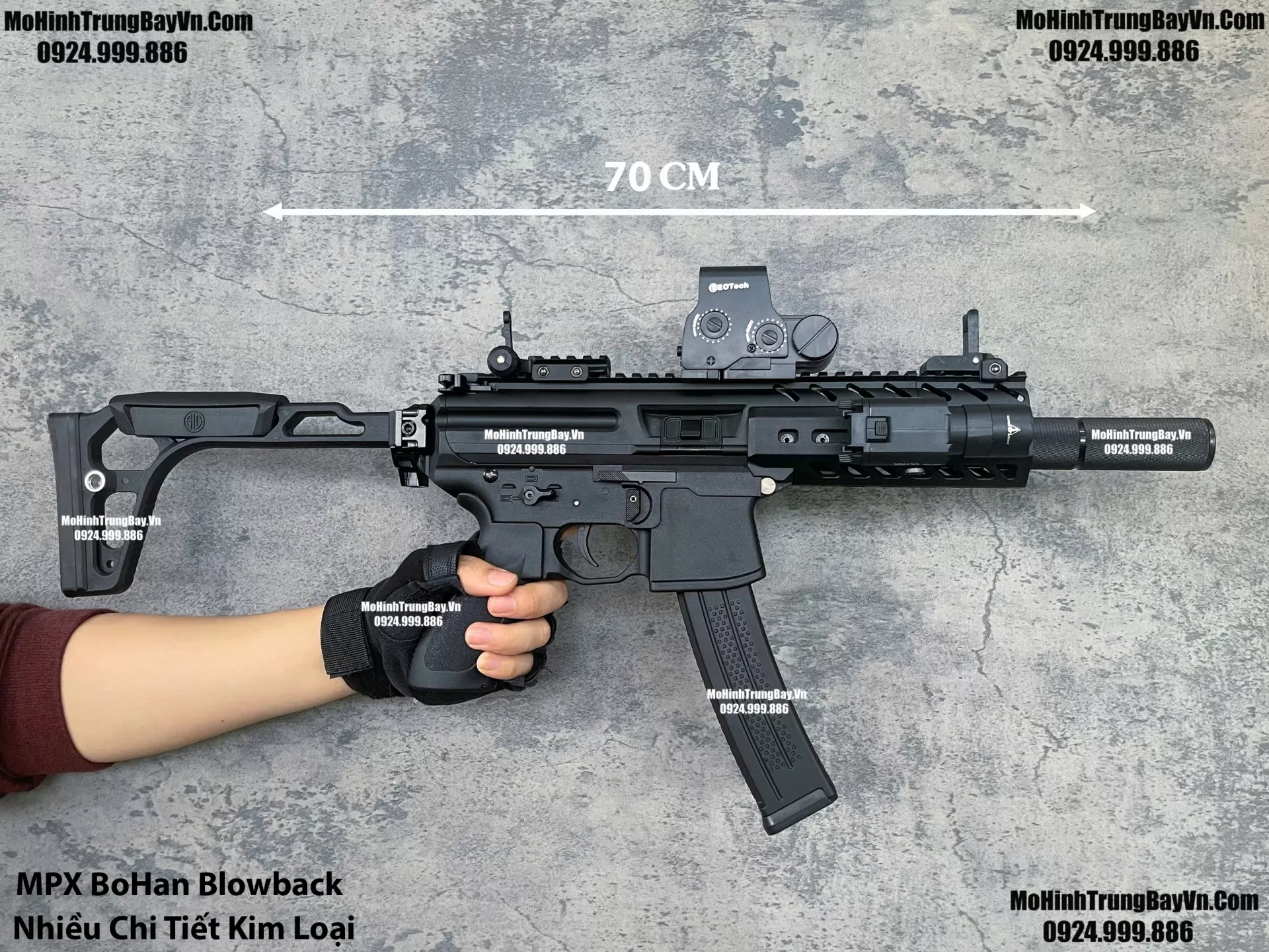 Súng Đạn Thạch SIG MPX 2.0 Báng Gập Blowback Nhiều Chi Tiết Kim Loại