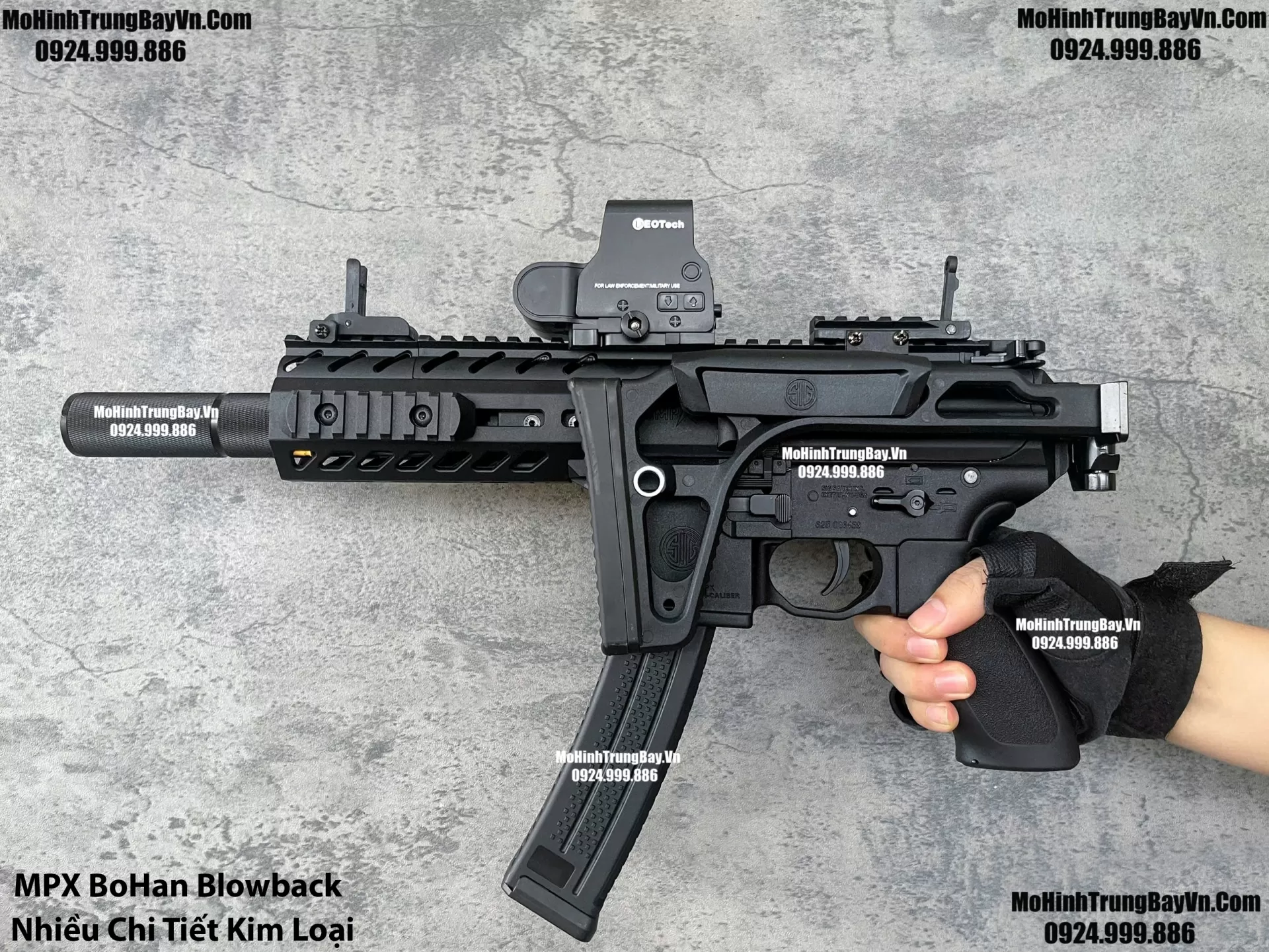 Súng Đạn Thạch SIG MPX 2.0 Báng Gập Blowback Nhiều Chi Tiết Kim Loại