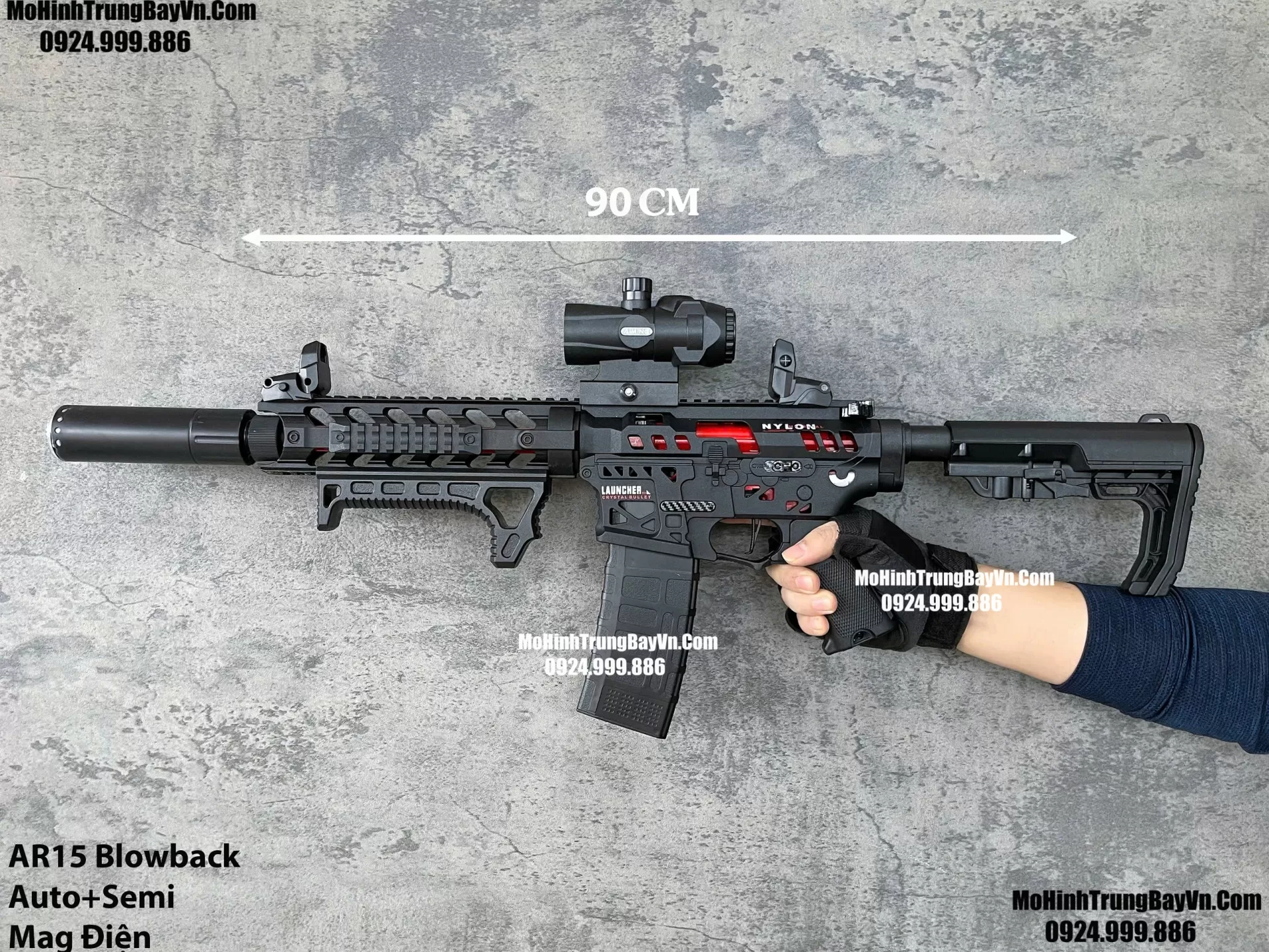 Súng Đạn Thạch AR15 Blowback 2 Chế Độ Auto Semi Full Phụ Kiện Giá Rẻ M4 M416 Hk416 M4a1 Mohinhtrungbay Mohinhtrungbay.vn (1)