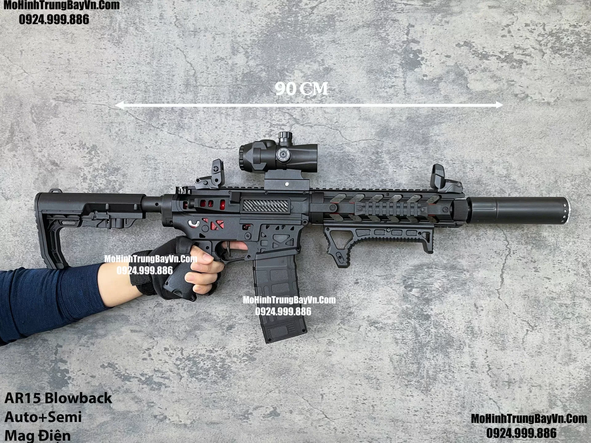 Súng Đạn Thạch AR15 Blowback 2 Chế Độ Auto Semi Full Phụ Kiện Giá Rẻ M4 M416 Hk416 M4a1 Mohinhtrungbay Mohinhtrungbay.vn (1)