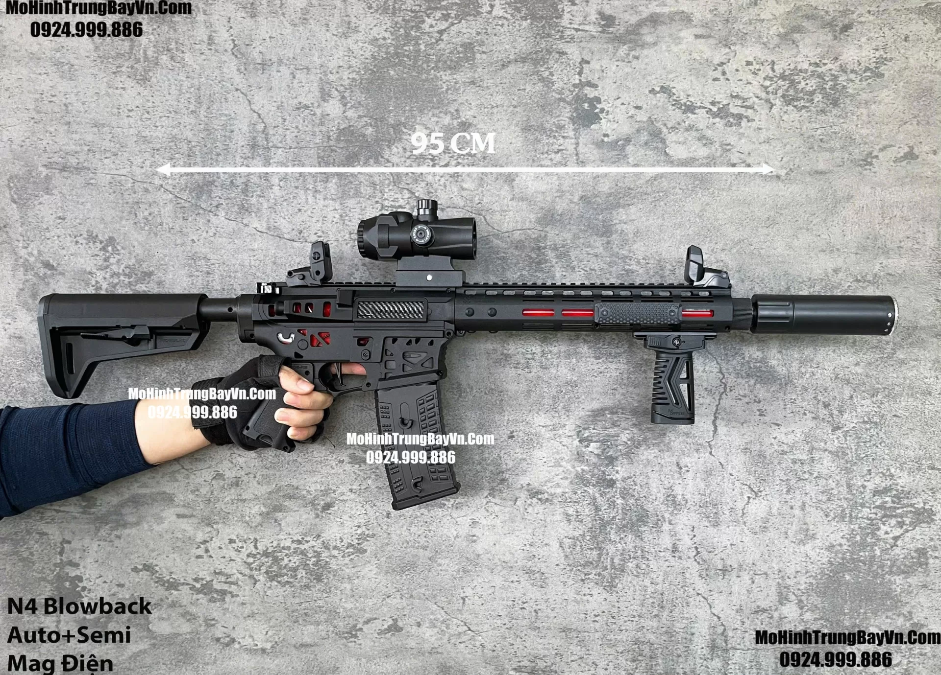 Súng Đạn Thạch N4  Blowback 2 Chế Độ Auto Semi Full Phụ Kiện Giá Rẻ M4 M416 Hk416 M4a1  slr ar15 Mohinhtrungbay Mohinhtrungbay.vn
