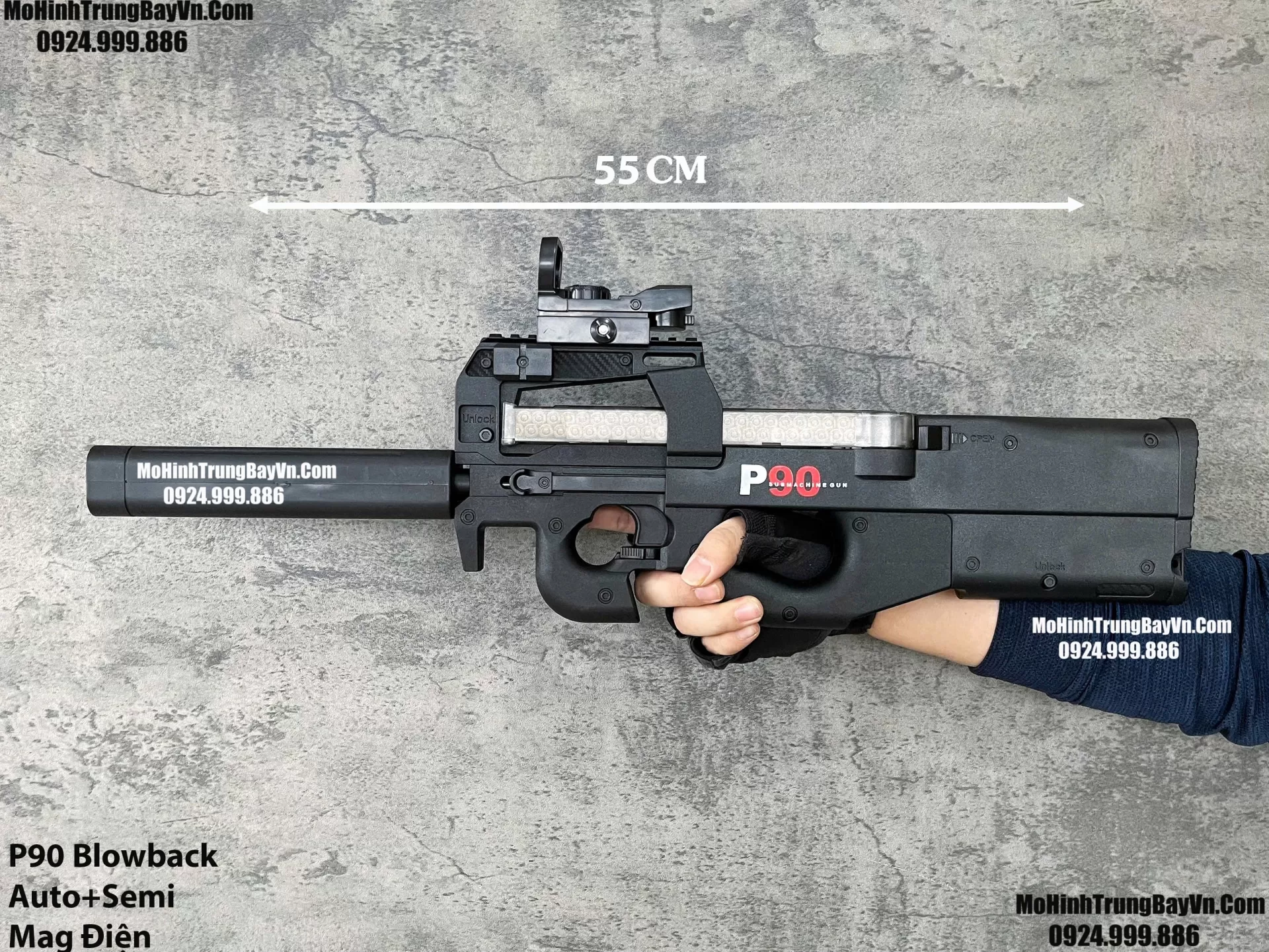 Súng Đạn Thạch SMG P90 Giá Rẻ Blowback 2 Chế Độ Auto Semi Full Phụ Kiện Giá Rẻ  Mohinhtrungbay Mohinhtrungbay.vn (1) (1)