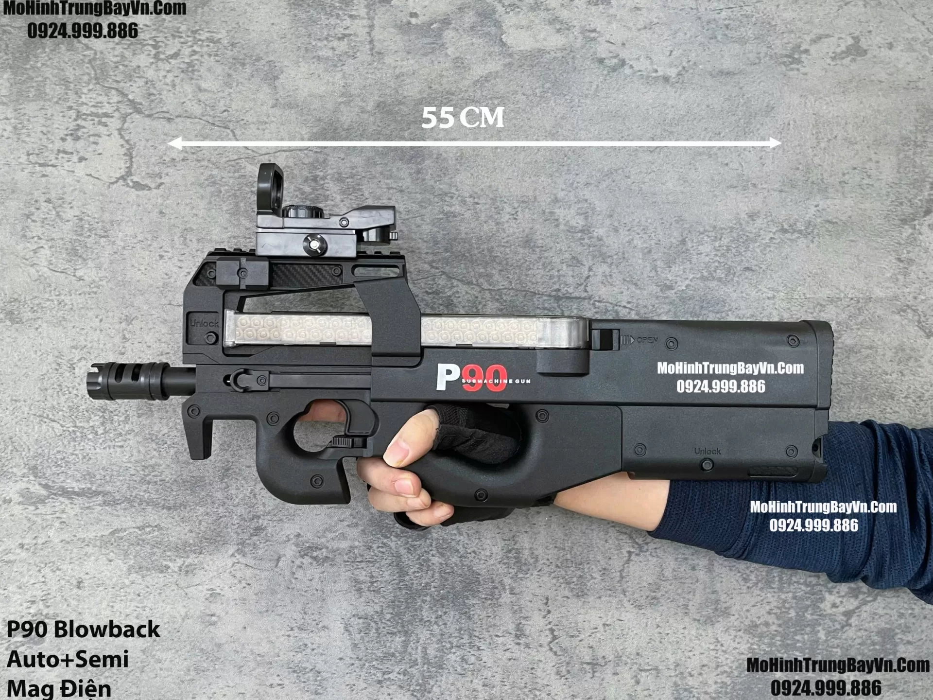 Súng Đạn Thạch SMG P90 Giá Rẻ Blowback 2 Chế Độ Auto Semi Full Phụ Kiện Giá Rẻ  Mohinhtrungbay Mohinhtrungbay.vn (1) (1)