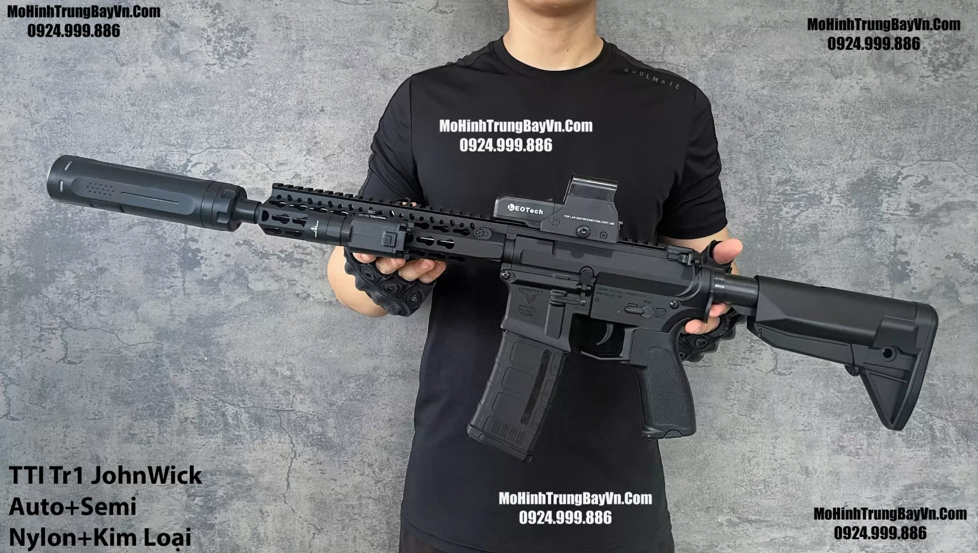 Súng Đạn Thạch TTI Tr-1 John Wick Sijun Blowback Bánh Răng Kim Loại Lực Cực Mạnh M416 M4a1 M16 SLR Mohinhtrungbay Mohinhtrungbay.vn Hk416