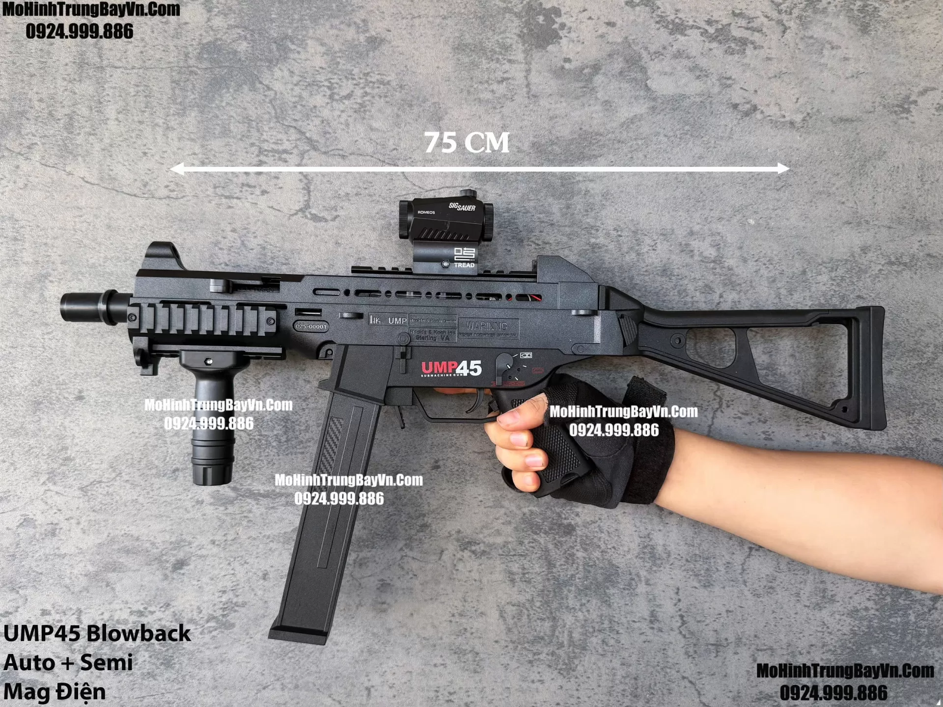 Súng Đạn Thạch SMG UMP45 Báng Gập Giá Rẻ Blowback 2 Chế Độ Auto Semi Full Phụ Kiện Giá Rẻ  Mohinhtrungbay Mohinhtrungbay.vn