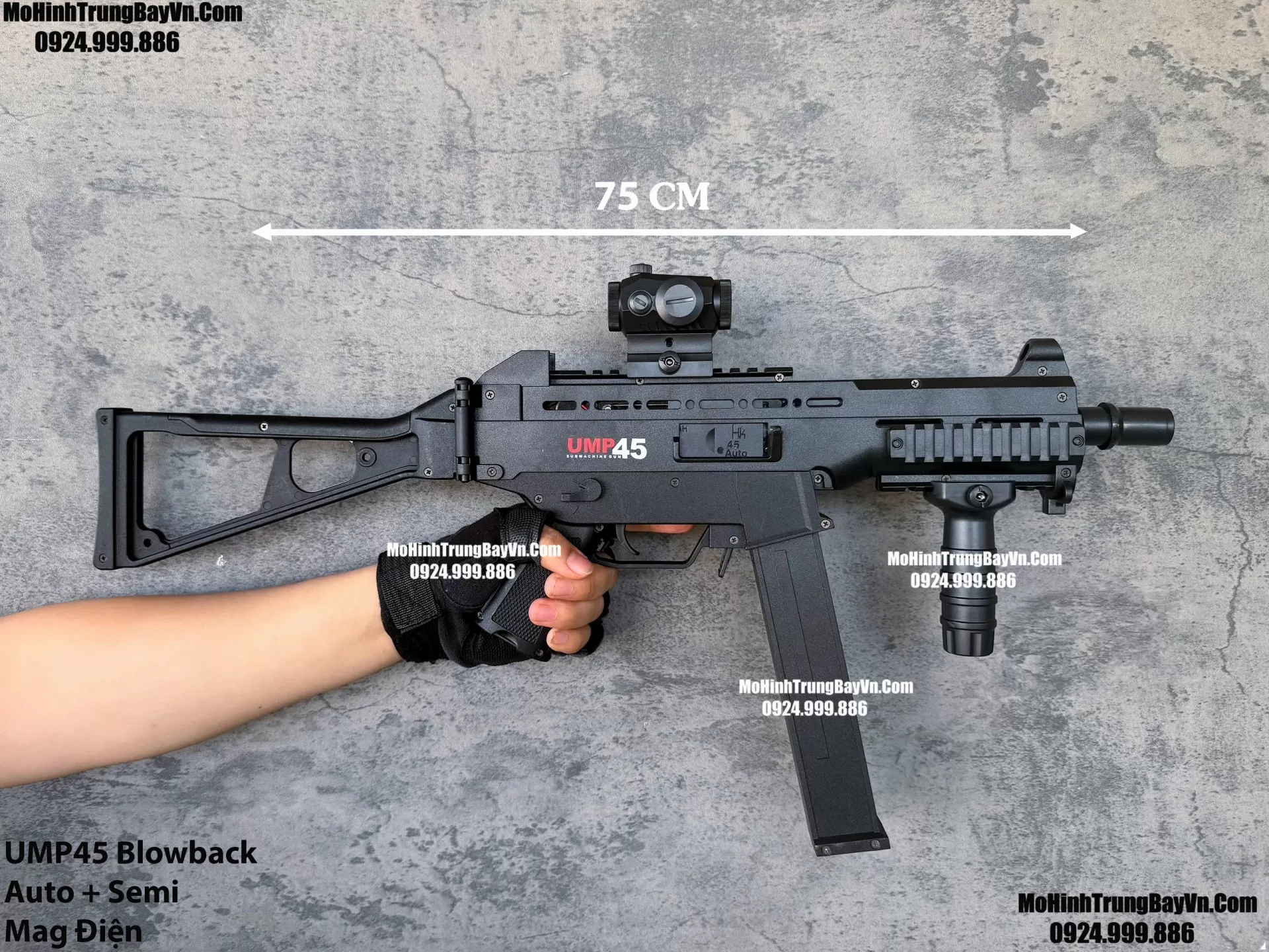 Súng Đạn Thạch SMG UMP45 Báng Gập Giá Rẻ Blowback 2 Chế Độ Auto Semi Full Phụ Kiện Giá Rẻ  Mohinhtrungbay Mohinhtrungbay.vn