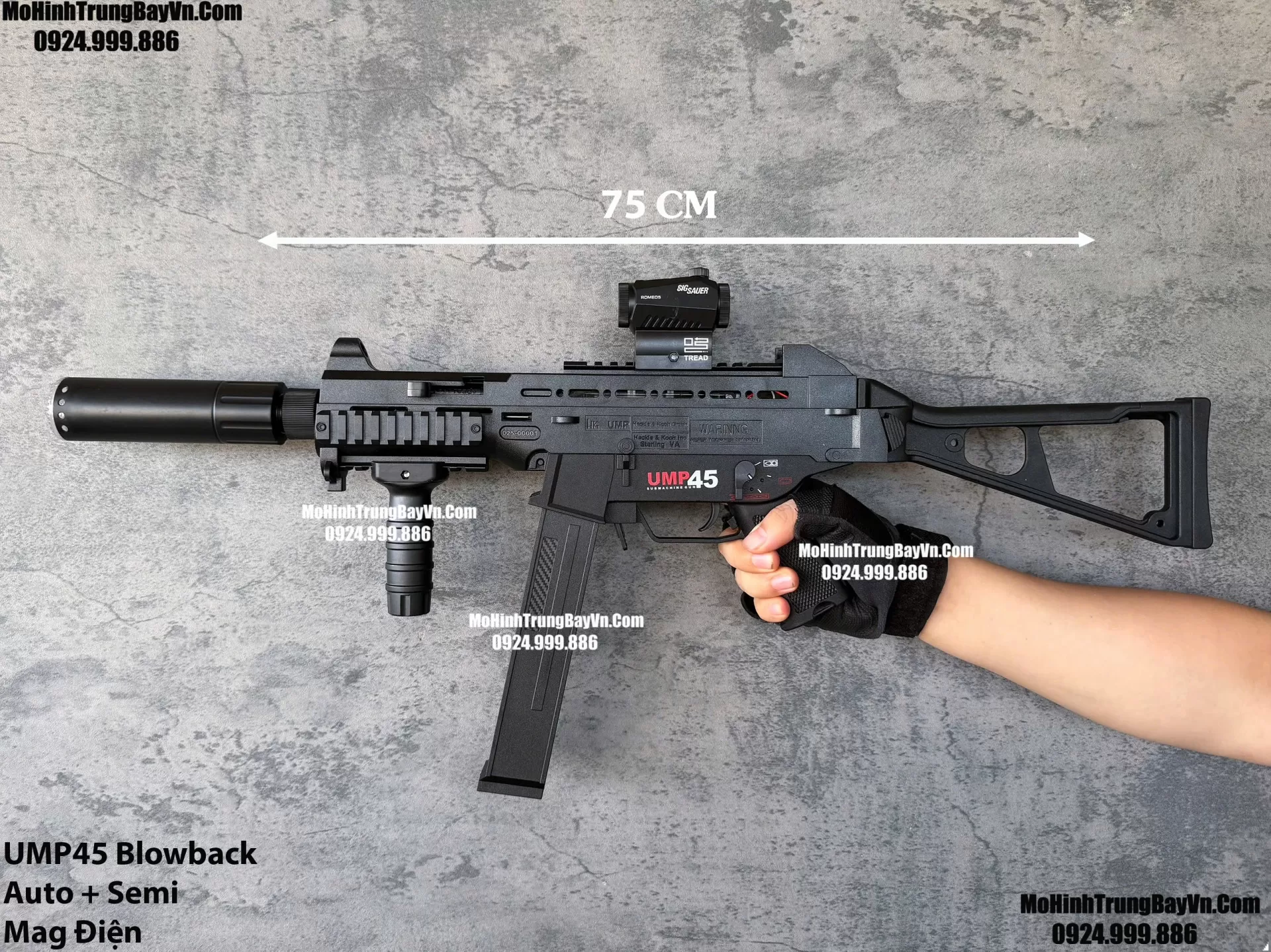 Súng Đạn Thạch SMG UMP45 Báng Gập Giá Rẻ Blowback 2 Chế Độ Auto Semi Full Phụ Kiện Giá Rẻ  Mohinhtrungbay Mohinhtrungbay.vn