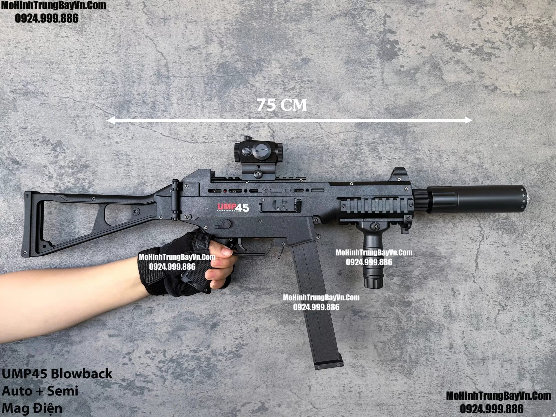 Súng Đạn Thạch SMG UMP45 Báng Gập Giá Rẻ Blowback 2 Chế Độ Auto Semi Full Phụ Kiện Giá Rẻ  Mohinhtrungbay Mohinhtrungbay.vn