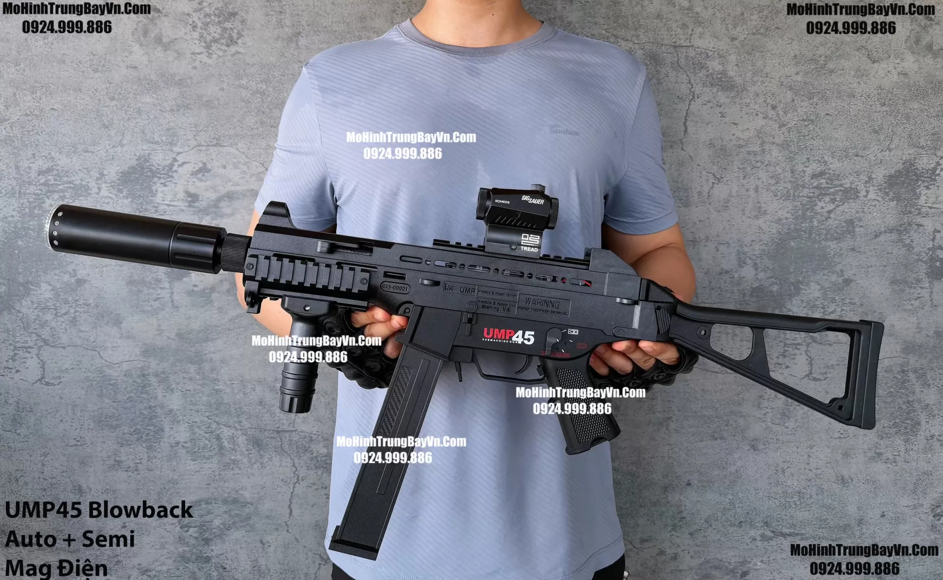 Súng Đạn Thạch SMG UMP45 Báng Gập Giá Rẻ Blowback 2 Chế Độ Auto Semi Full Phụ Kiện Giá Rẻ  Mohinhtrungbay Mohinhtrungbay.vn