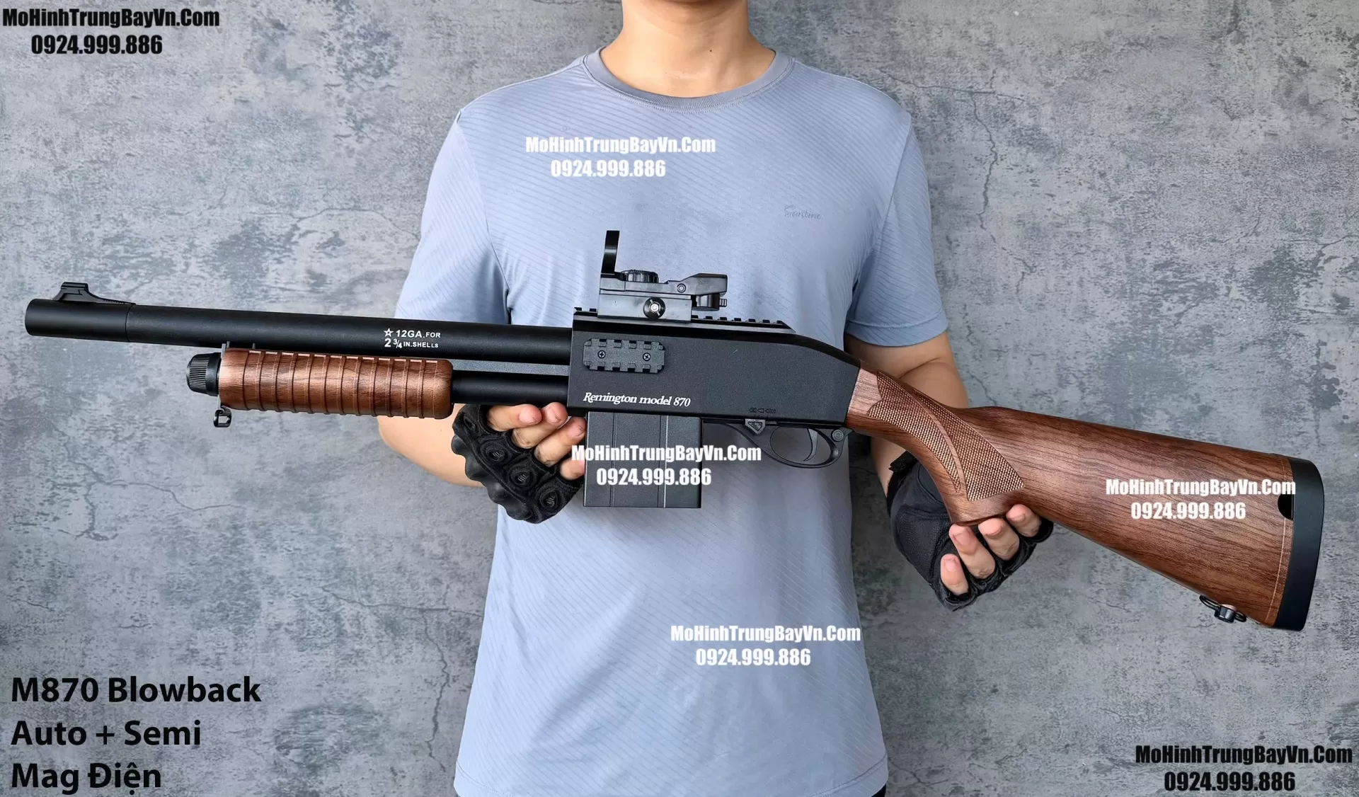 Súng Đạn Thạch Shotgun Auto M870 Màu Gỗ  Giá Rẻ Blowback 2 Chế Độ Auto Semi Full Phụ Kiện Giá Rẻ  Mohinhtrungbay Mohinhtrungbay.vn Mp5 (1)