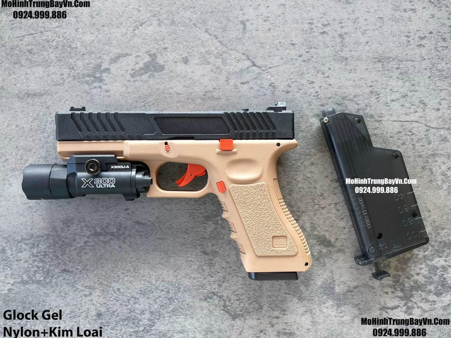 Súng Lục Đạn Thạch Glock Cát  Cắc Bụp Kéo Slide Full Nylon Nòng Kim Loại Cực Nặng Tay Piston Mohinhtrungbay Mohinhtrungbay.vn (1)