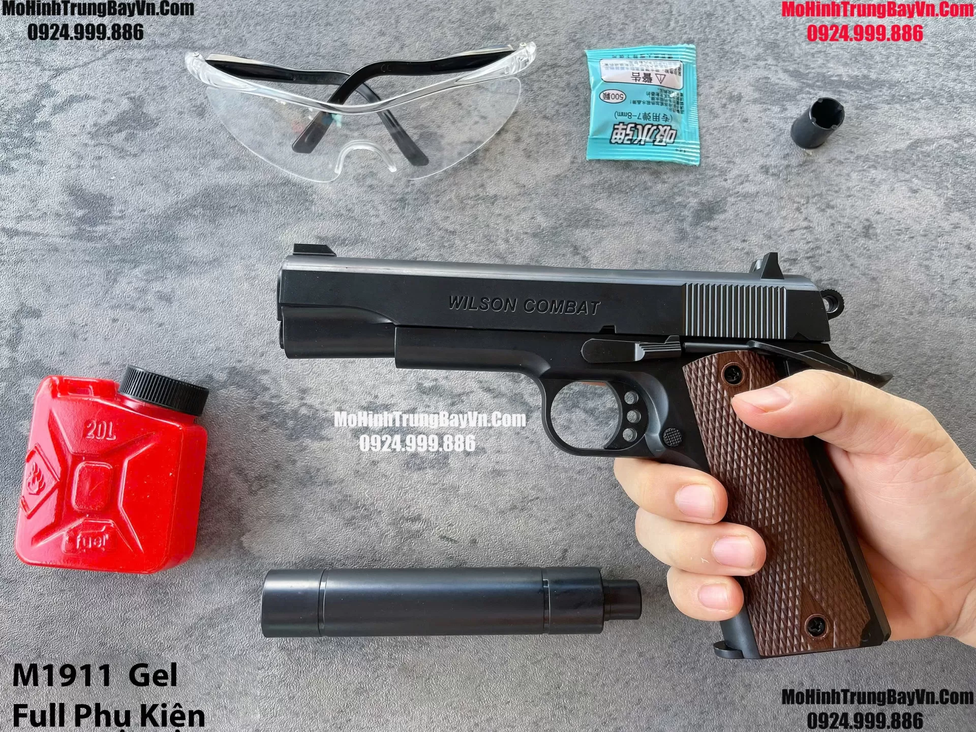 Súng Lục Đạn Thạch M1911 Cắc Bụp Kéo Slide Giá Rẻ Full Phụ Kiện Piston Mohinhtrungbay Mohinhtrungbay.vn
