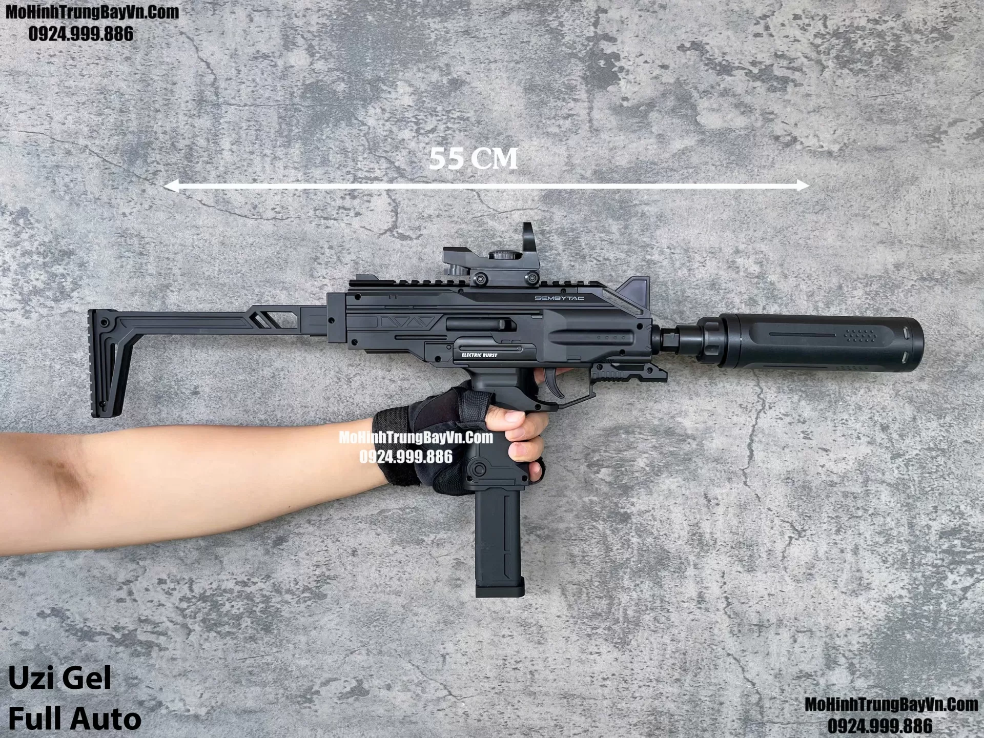 Súng Đạn Thạch SMG UZI Full Auto Sấy Cực nhanh  Mp5 Mp7 Mohinhtrungbay Mohinhtrungbay.vn (1)