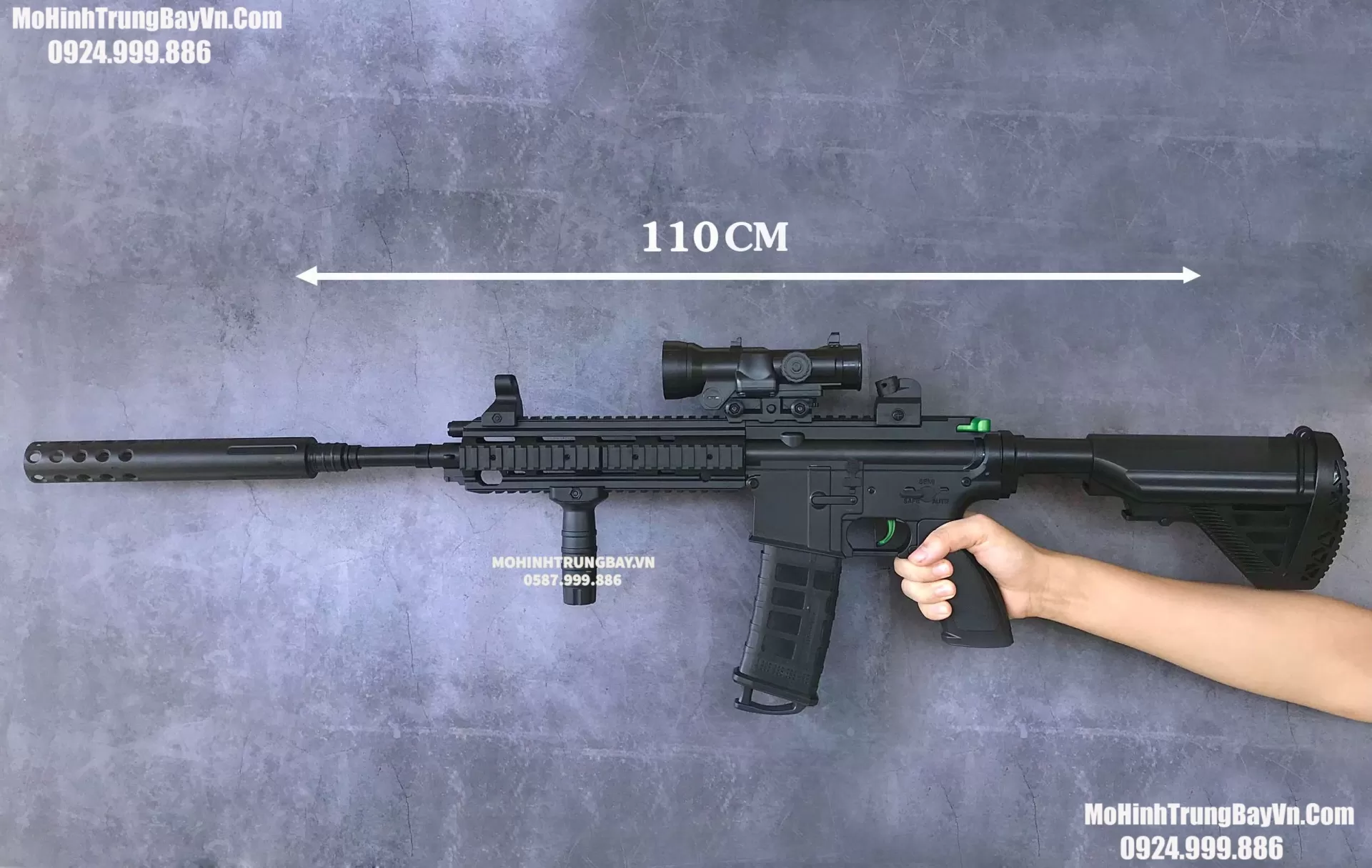 Súng M416 Liên Thanh Bắn Đạn Thạch 110cm Cao Cấp 2 Chế Độ Bắn AR15 Hk416 Mohinhtrungbay Mohinhtrungbay.vn