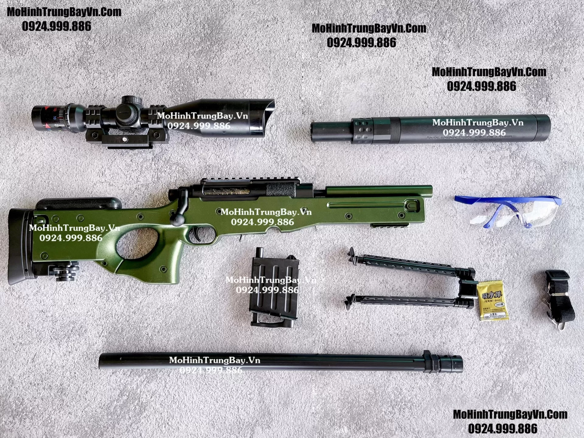 Súng Đạn Thạch Sniper AWM 130cm Có Khoá Botl Nòng Tặng Kèm Full Phụ Kiện Và 2000 Gel Mohinhtrungbay Mohinhtrungbay.vn