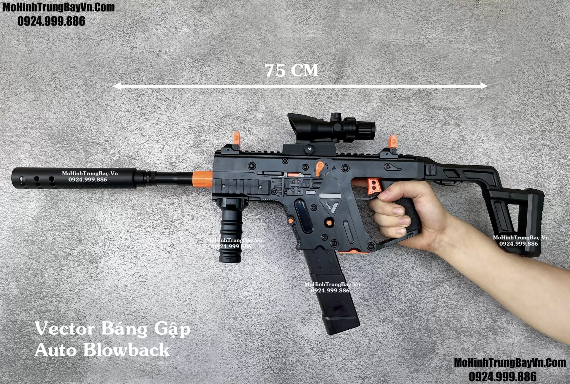 Súng Đạn Thạch SMG Vector Báng Gập Blowback Auto 2 Chế Độ Sấy Nhanh Full Phụ Kiện Mohinhtrungbay Mohinhtrungbay.vn