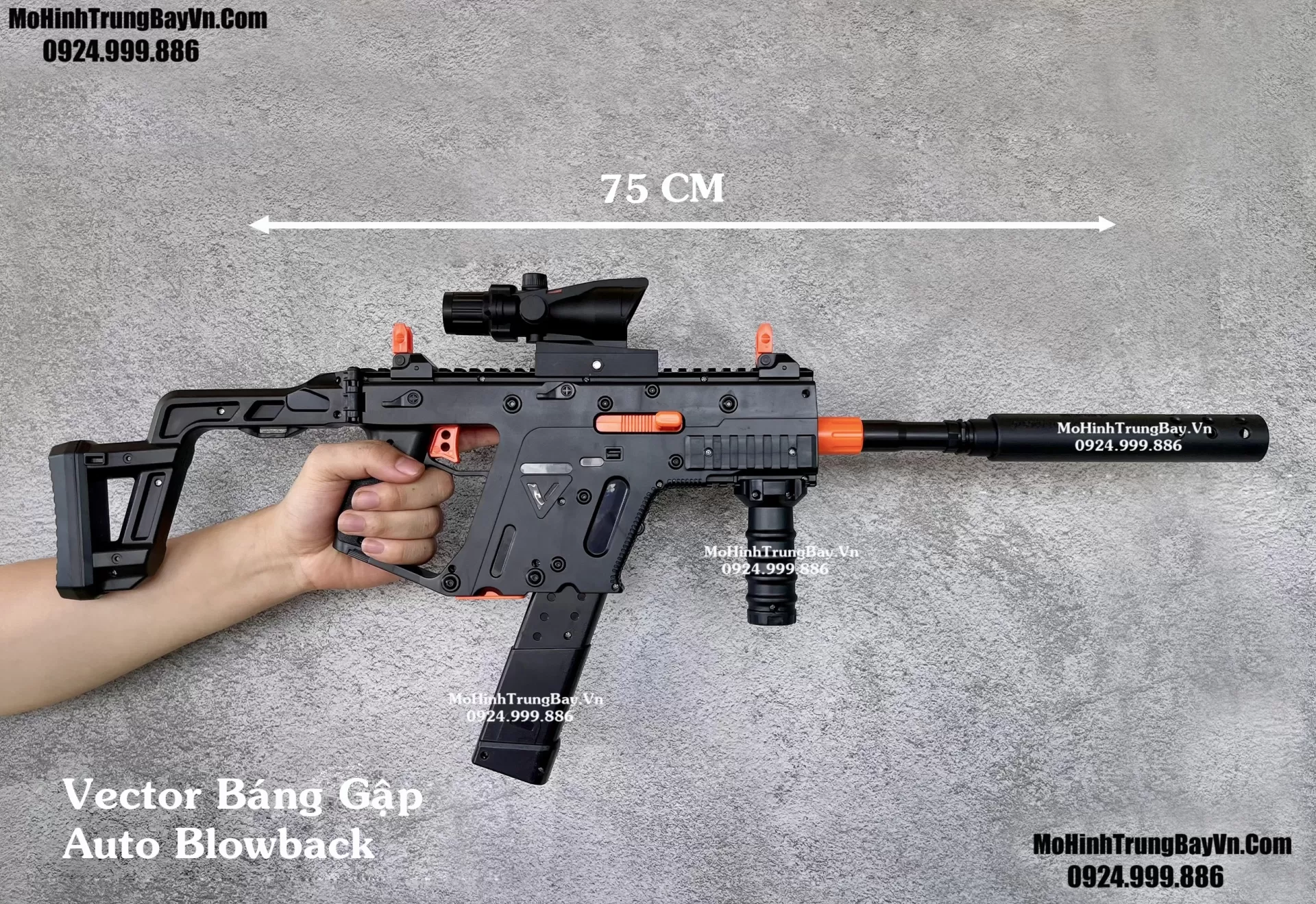 Súng Đạn Thạch SMG Vector Báng Gập Blowback Auto 2 Chế Độ Sấy Nhanh Full Phụ Kiện Mohinhtrungbay Mohinhtrungbay.vn