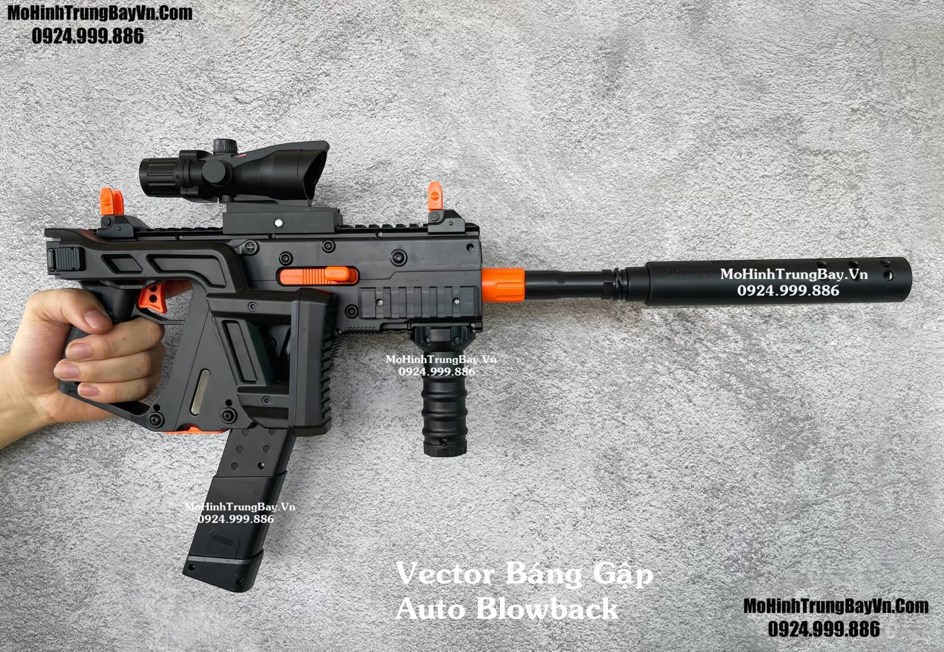 Súng Đạn Thạch SMG Vector Báng Gập Blowback Auto 2 Chế Độ Sấy Nhanh Full Phụ Kiện Mohinhtrungbay Mohinhtrungbay.vn