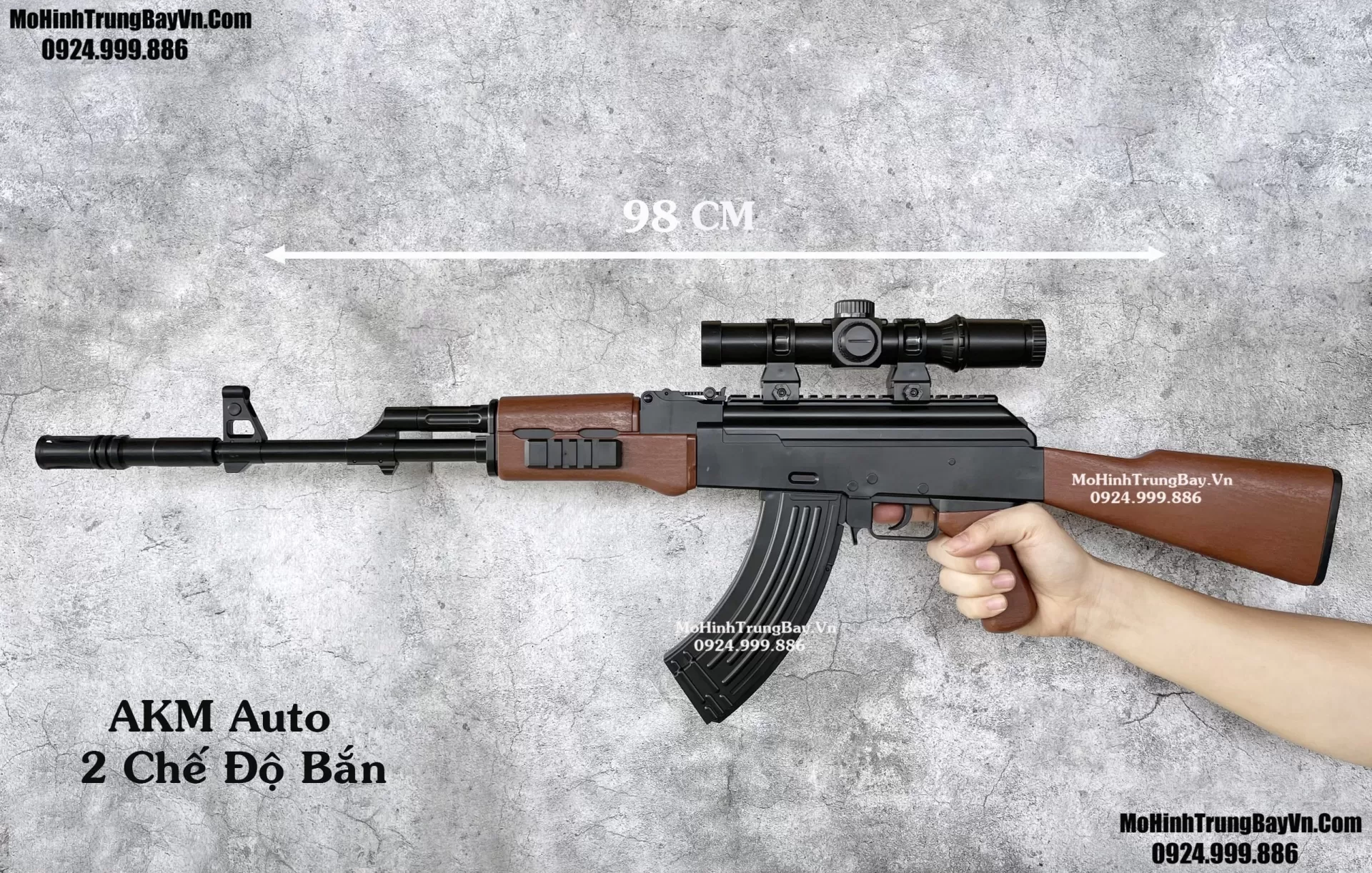Súng Đạn Thạch AK47 Classic  100cm Giá Rẻ Auto 2 Chế Độ Tặng Kèm 3000 Viên Thạch Mohinhtrungbay Mohinhtrungbay.vn