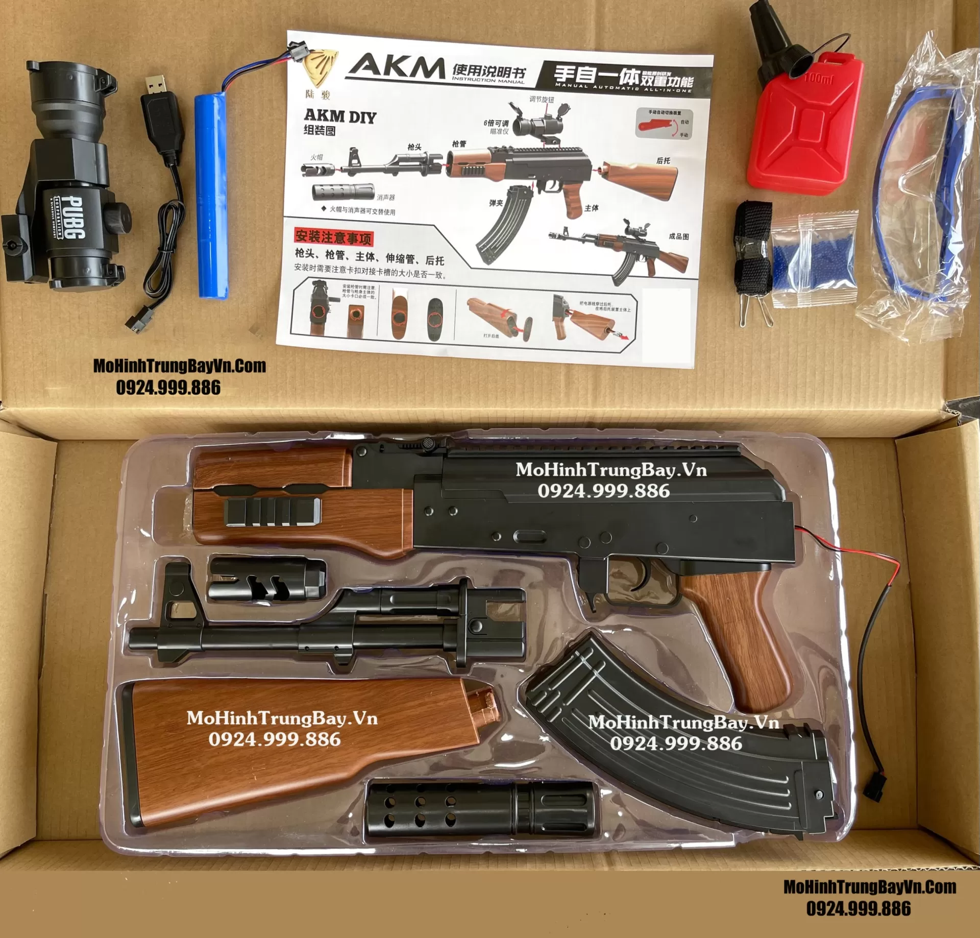 Siêu Phẩm AK47 Đạn Thạch 10cm Auto Cao Cấp Tỉ Lệ 1:1 Full Phụ Kiện AKM AKS Mohinhtrungbay Mohinhtrungbay.vn
