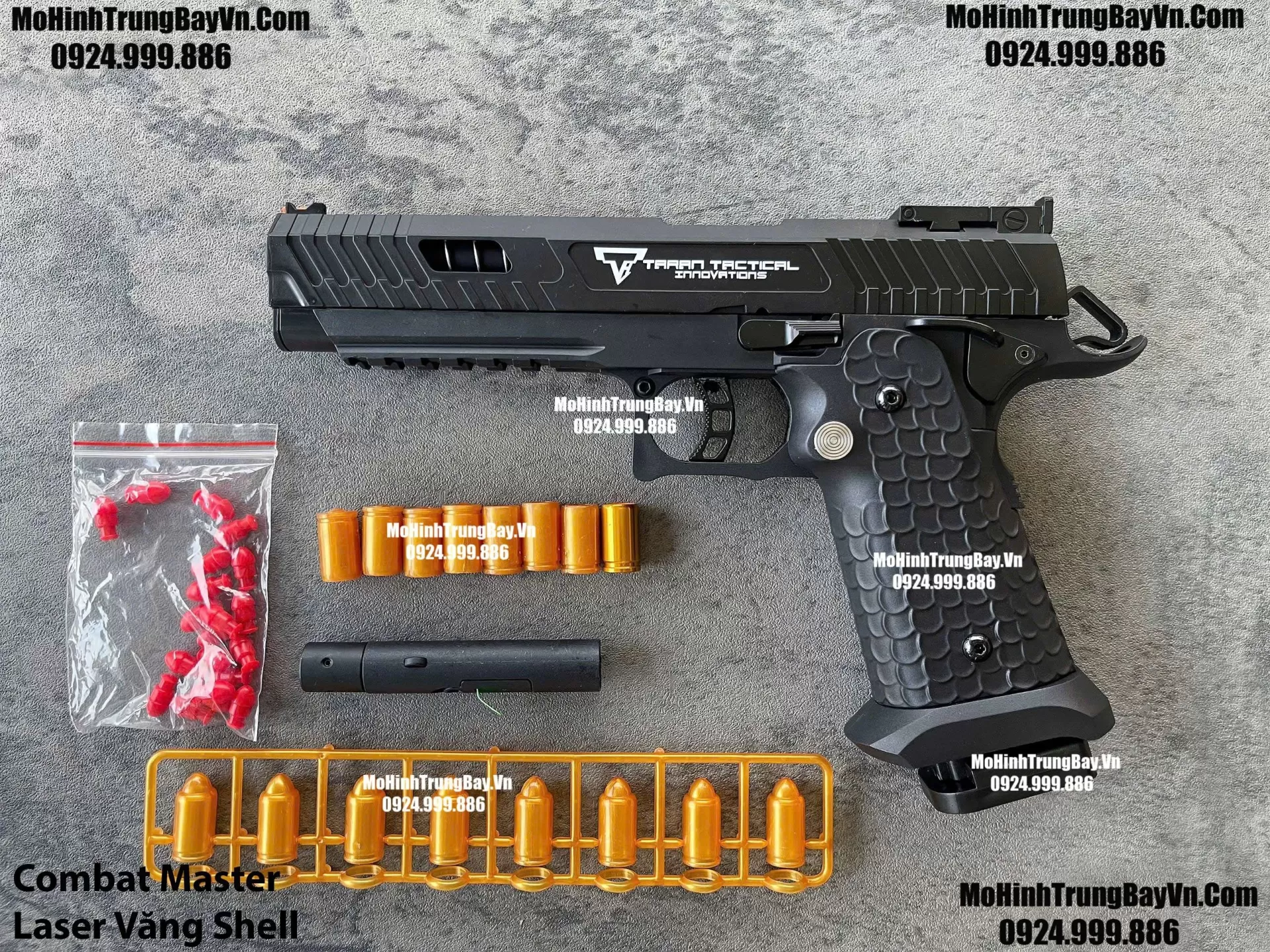 Súng Lục Combat Master Đen  Auto Văng Shell Laser Giá Rẻ Full Phụ Kiện Mohinhtrungbay Mohinhtrungbay.vn