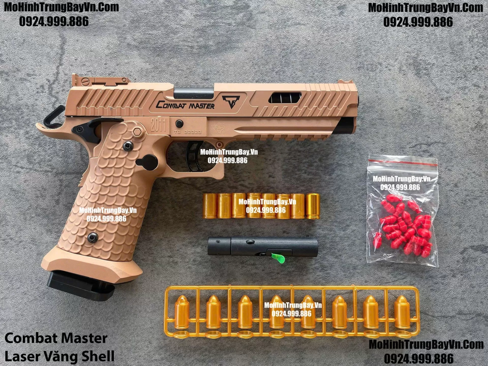 Súng Lục Combat Master Màu Cát Auto Văng Shell Laser Giá Rẻ Full Phụ Kiện Mohinhtrungbay Mohinhtrungbay.vn