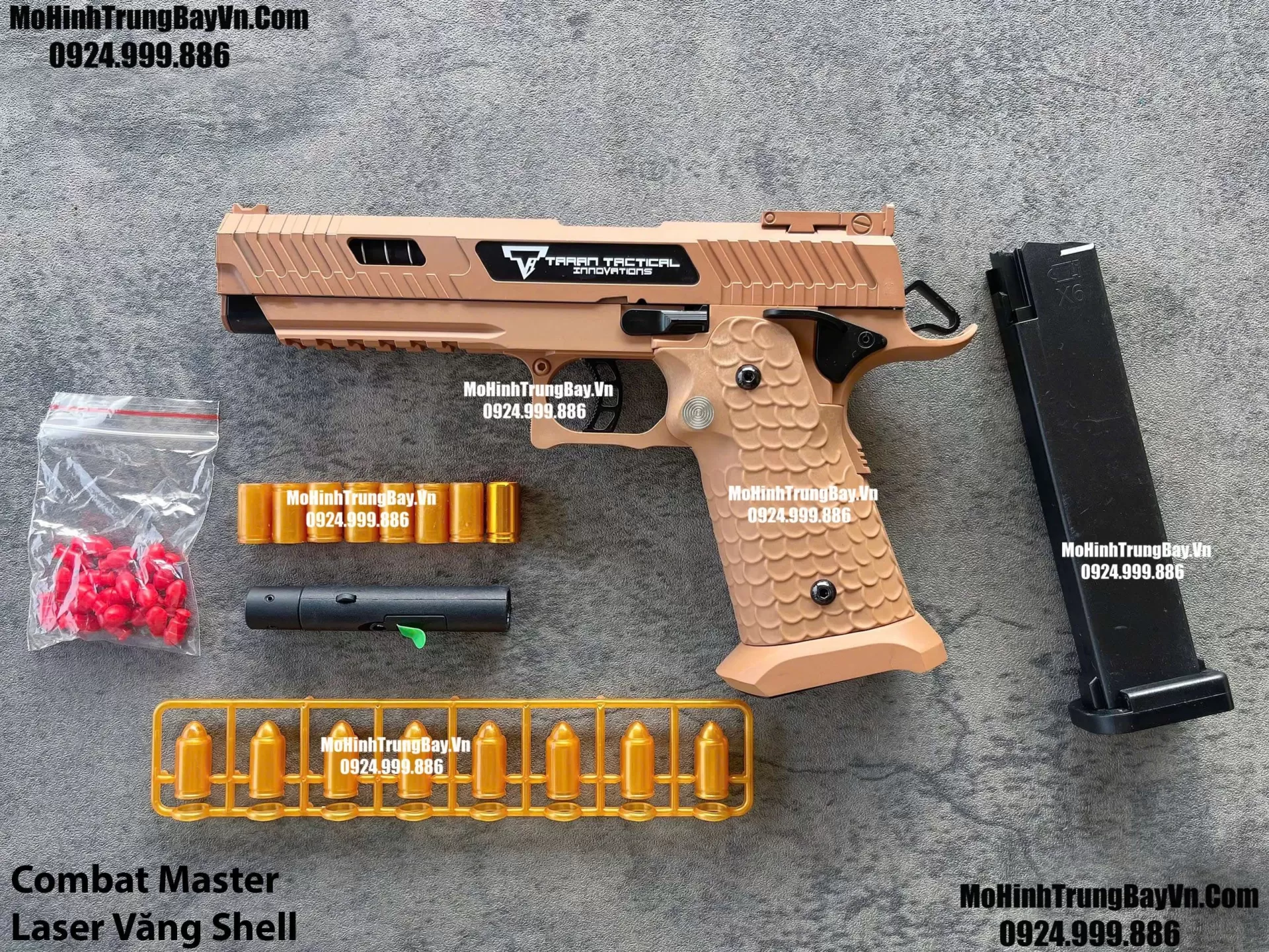 Súng Lục Combat Master Màu Cát Auto Văng Shell Laser Giá Rẻ Full Phụ Kiện Mohinhtrungbay Mohinhtrungbay.vn