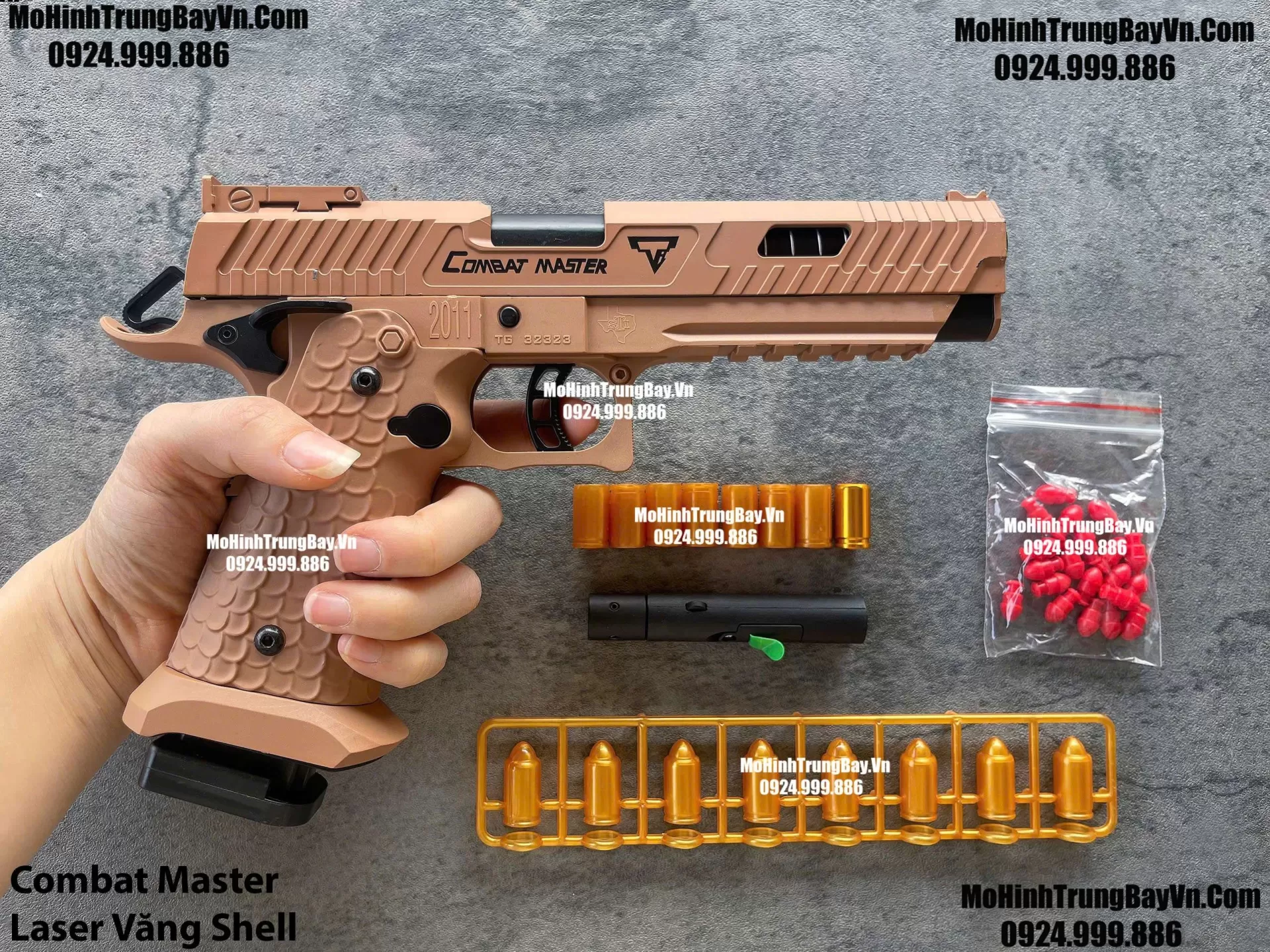 Súng Lục Combat Master Màu Cát Auto Văng Shell Laser Giá Rẻ Full Phụ Kiện Mohinhtrungbay Mohinhtrungbay.vn