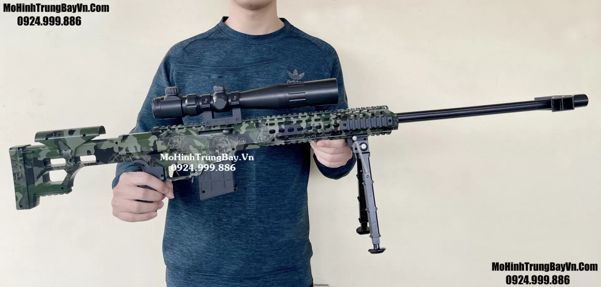 Súng Đạn Thạch Sniper  Barrett Camo 125cm AUTO LIÊN THANH  Tỉ Lệ 1:1 Hàng Cao Cấp Mohinhtrungbay Mohinhtrungbay.vn