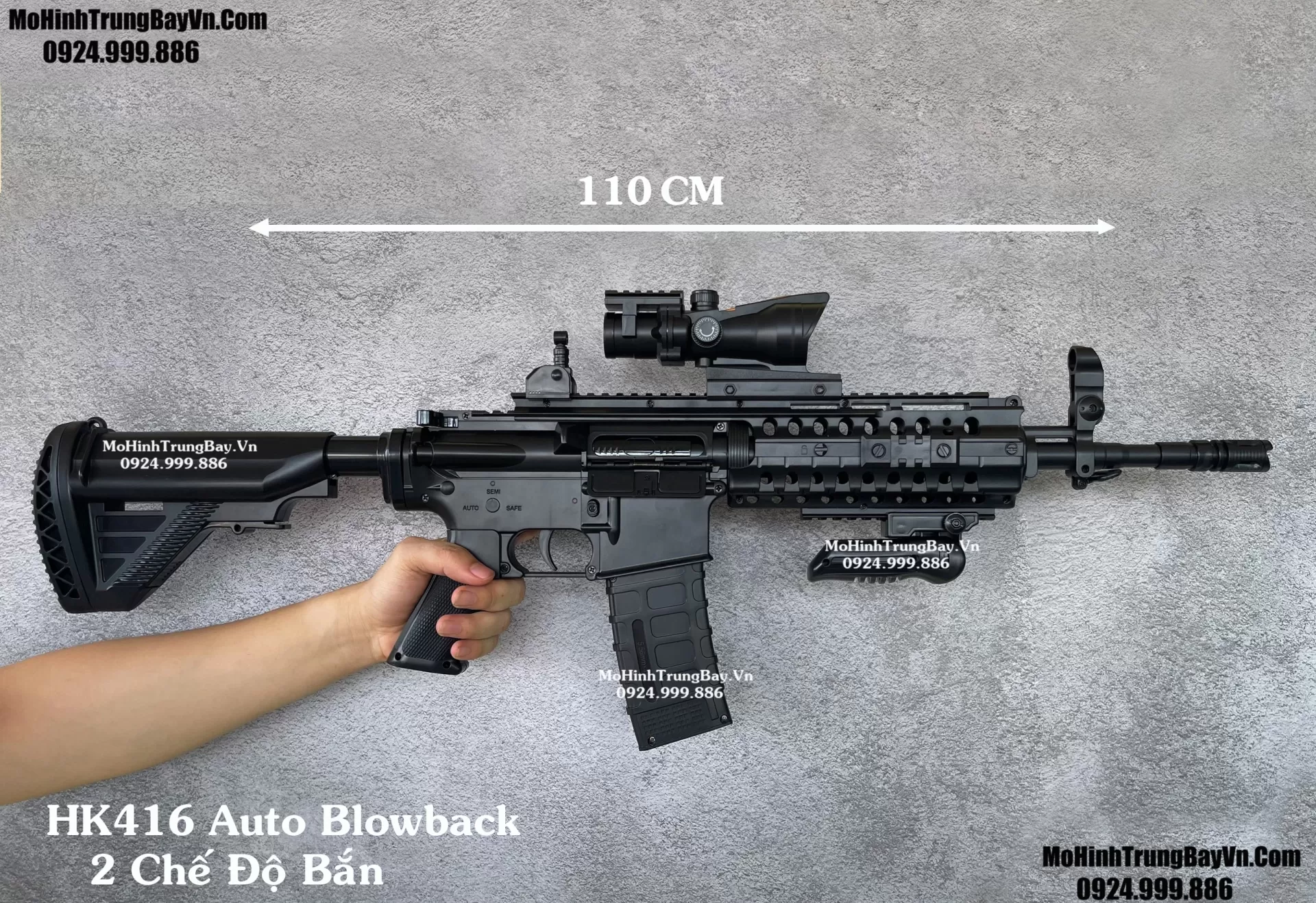 Súng Đạn Thạch Hk416 Auto 2 Chế Độ Có Blowback  110cm Hàng Cao Cấp Mohinhtrungbay Mohinhtrungbay.vn