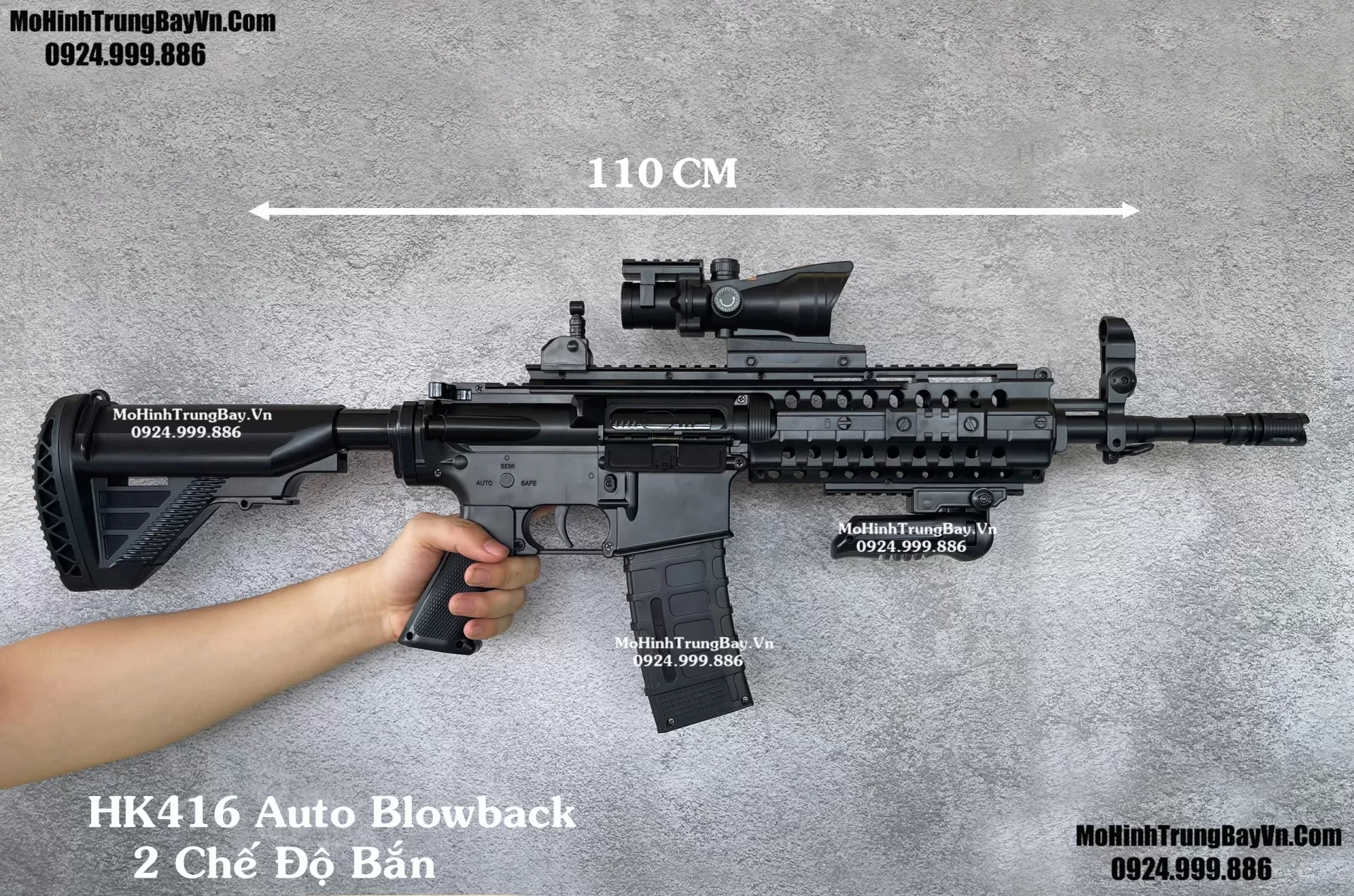 Súng Đạn Thạch Hk416 Auto 2 Chế Độ Có Blowback  110cm Hàng Cao Cấp Mohinhtrungbay Mohinhtrungbay.vn